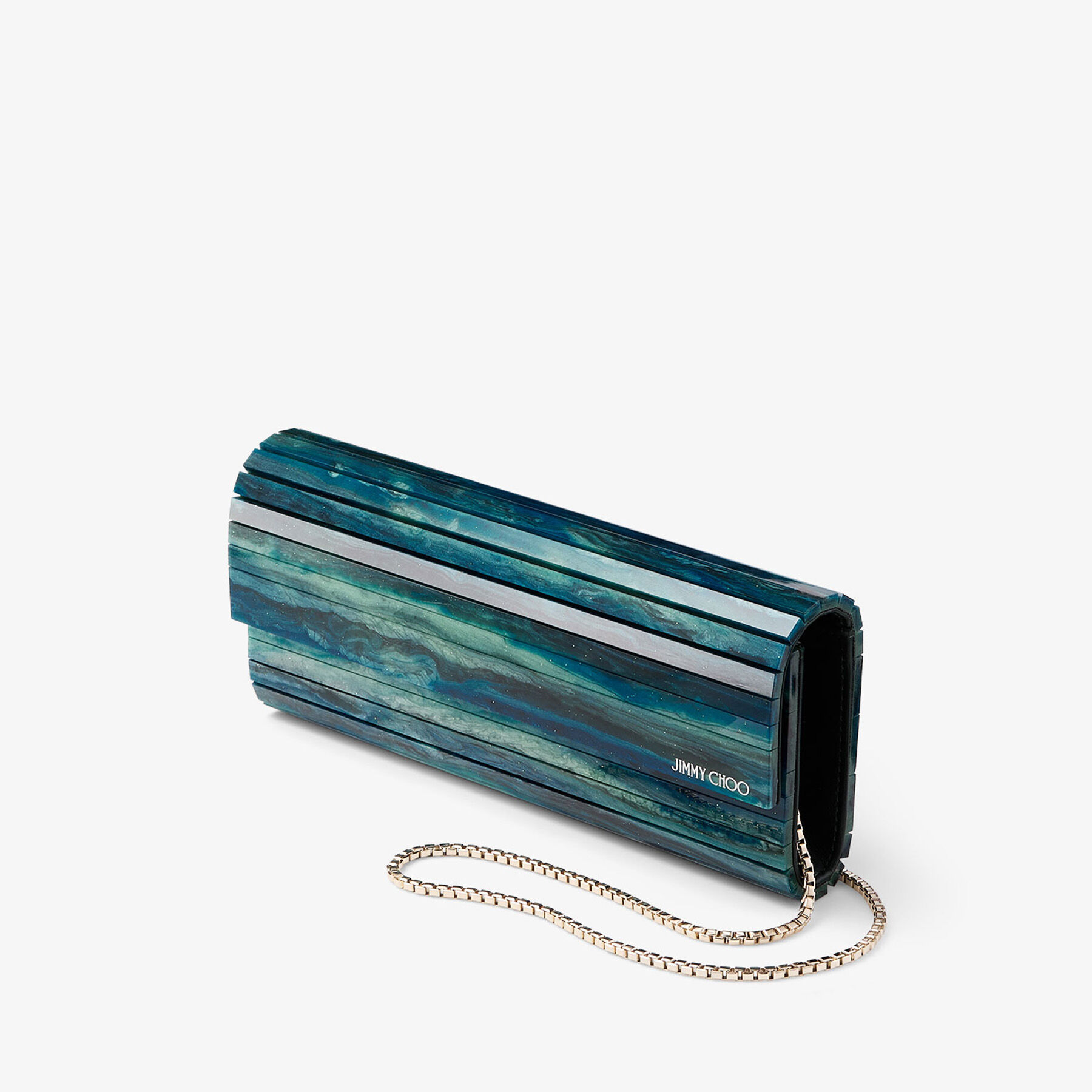 Sweetie | Emerald Marble Effect Acrylic Clutch Bag | JIMMY CHOO