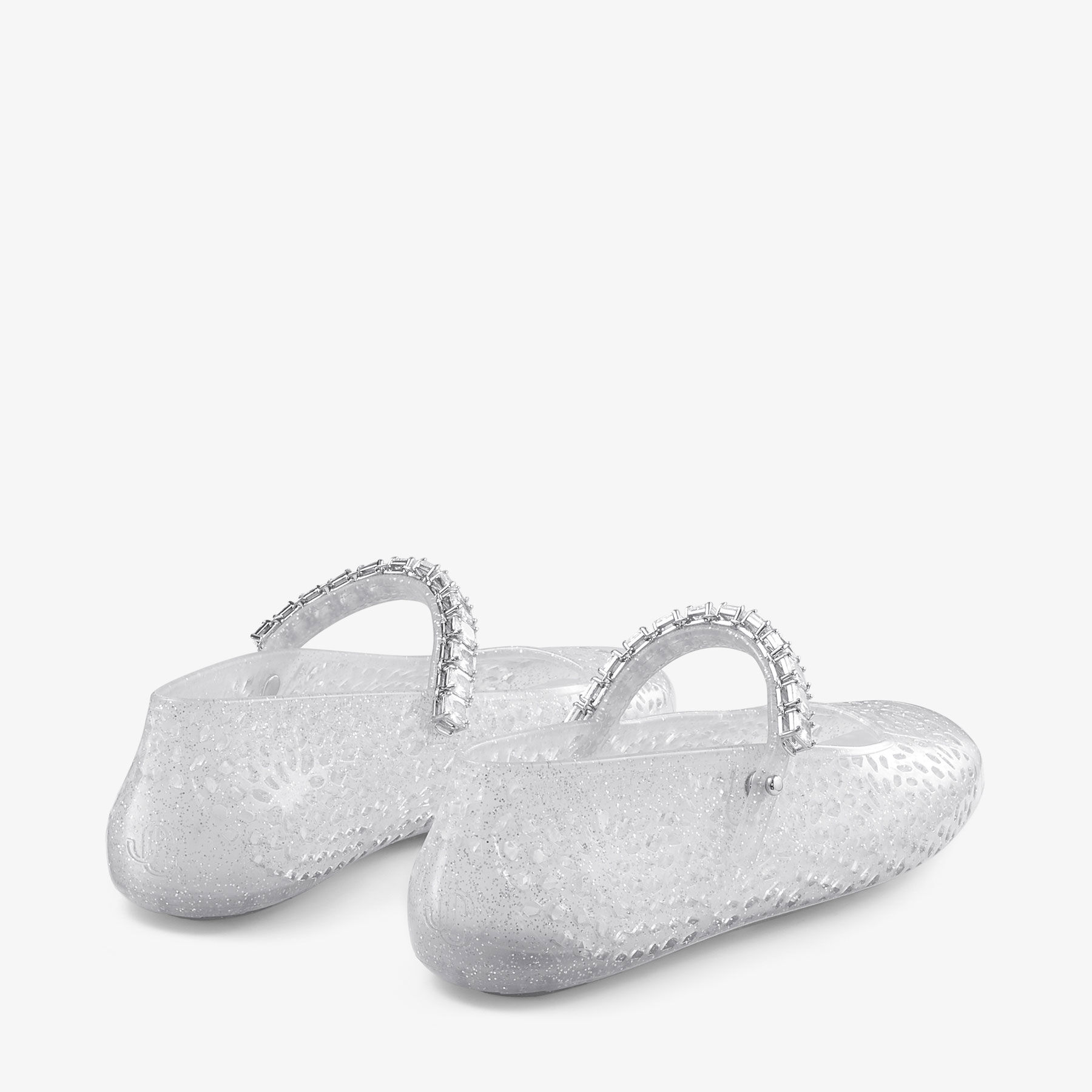 The Jelly | Clear Jelly Ballerina Flats with Crystal Embellishment