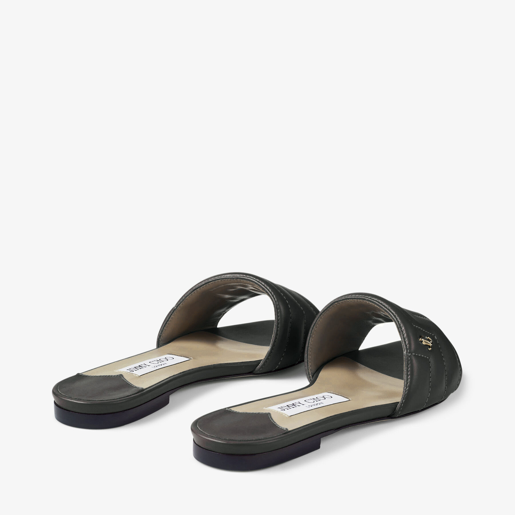 THEMIS FLAT | Black Avenue Nappa Leather Flat Sandals