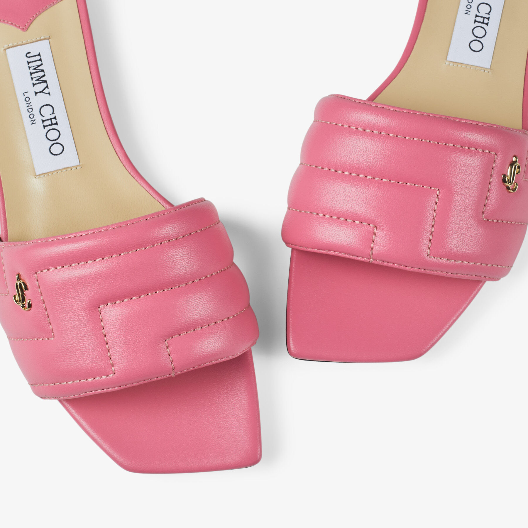 JIMMY CHOO 関税込み Themis leather slides THEMIS FLAT | Candy Pink Avenue Nappa Leather Flat Sandals