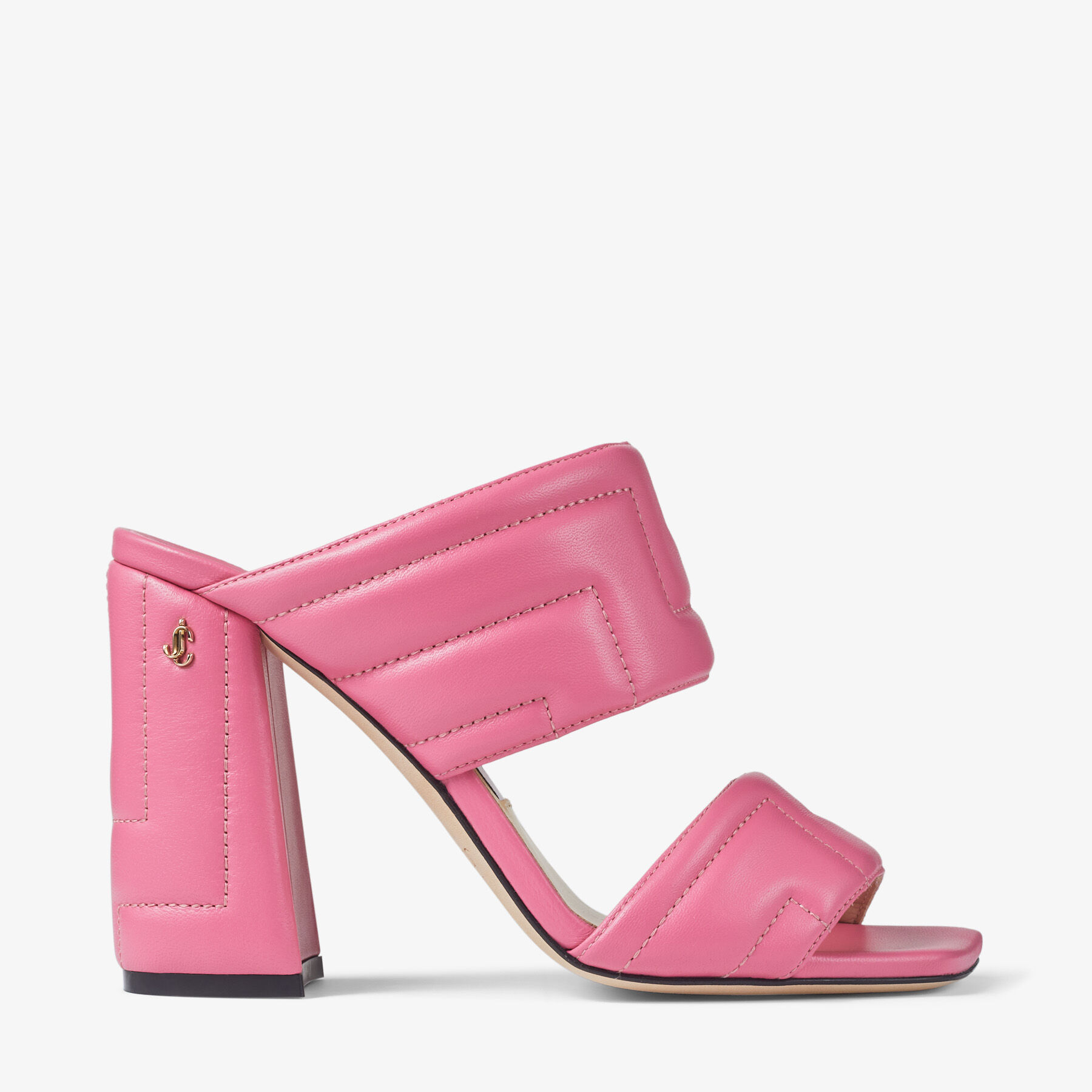目立つピンク★Jimmy Choo THEMIS100 キルト ミュール CandyPink 目立つピンク☆Jimmy Choo THEMIS100 キルト ミュール CandyPink
