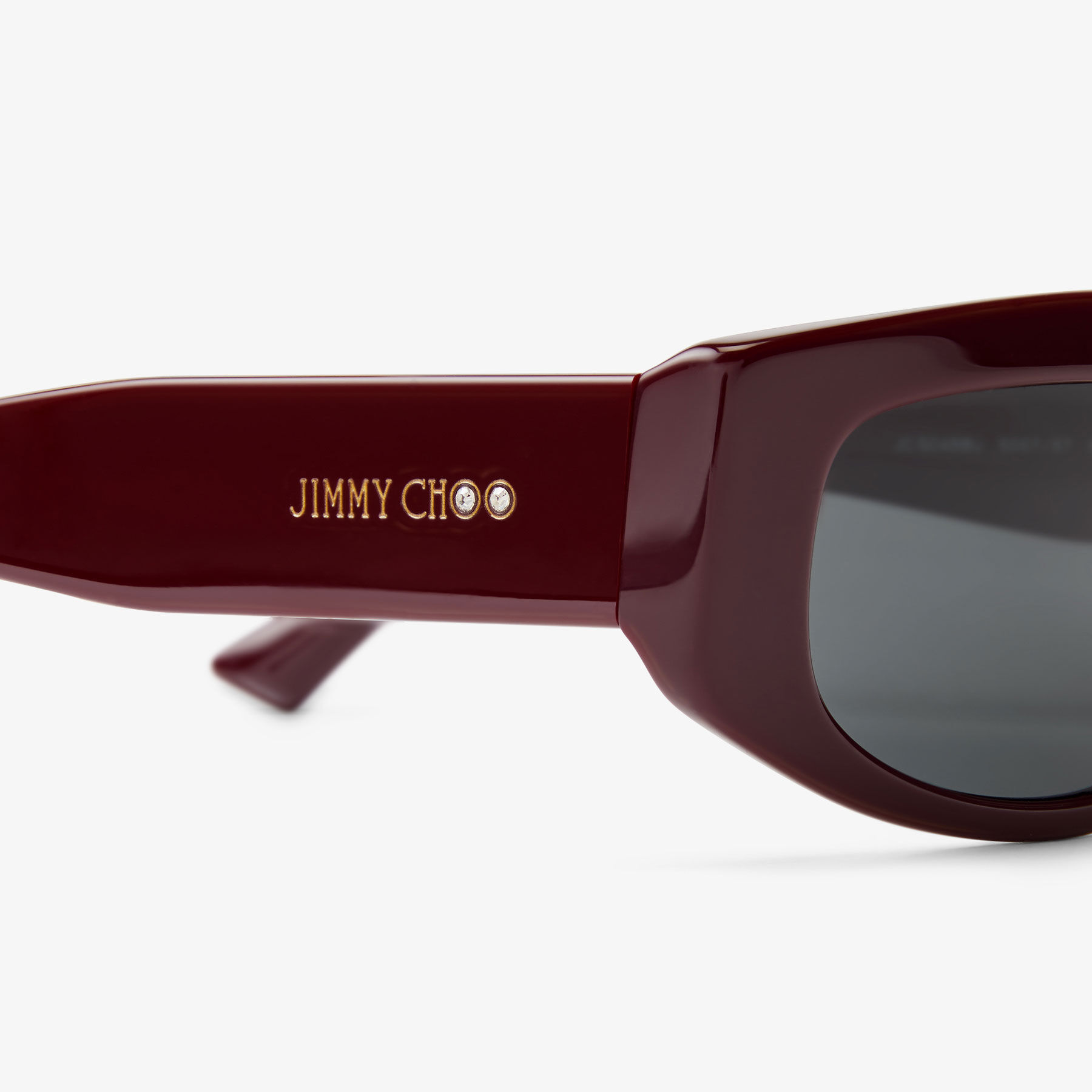 Jimmy Choo Glittery Red Sunglasses with White Case Giava | Crystal Glitter Square Sunglasses | JIMMY CHOO main image 4
