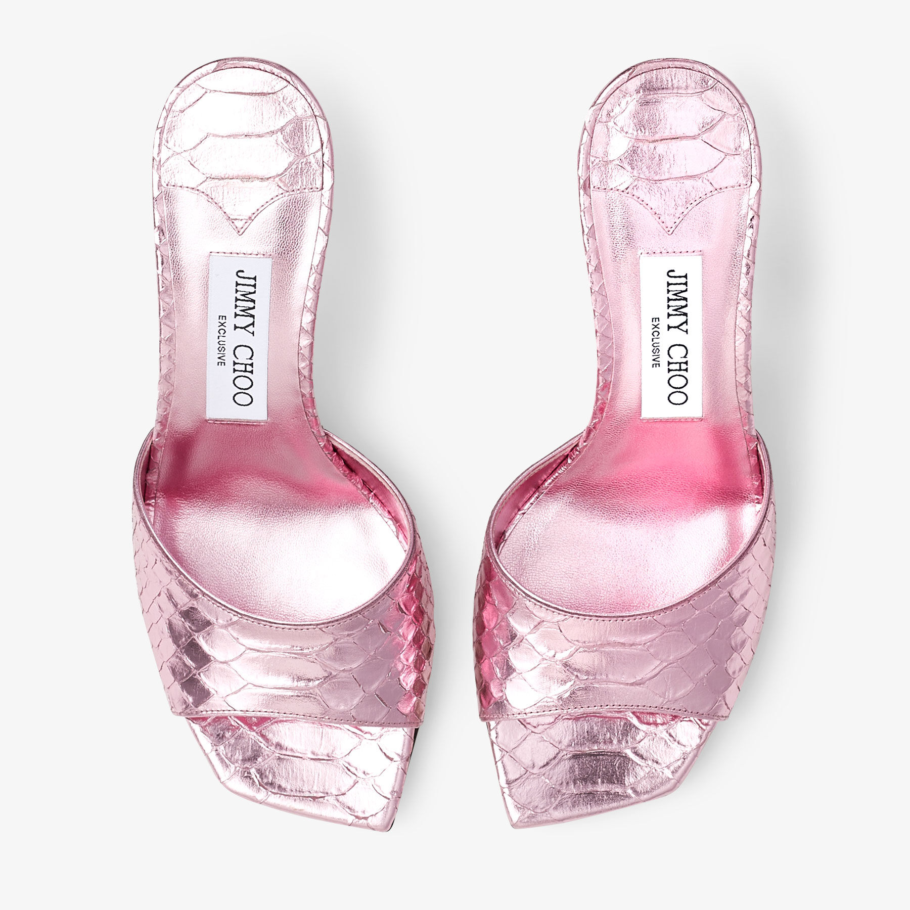 VAL 70 |Candy Pink Metallic Snake Printed Leather Mule