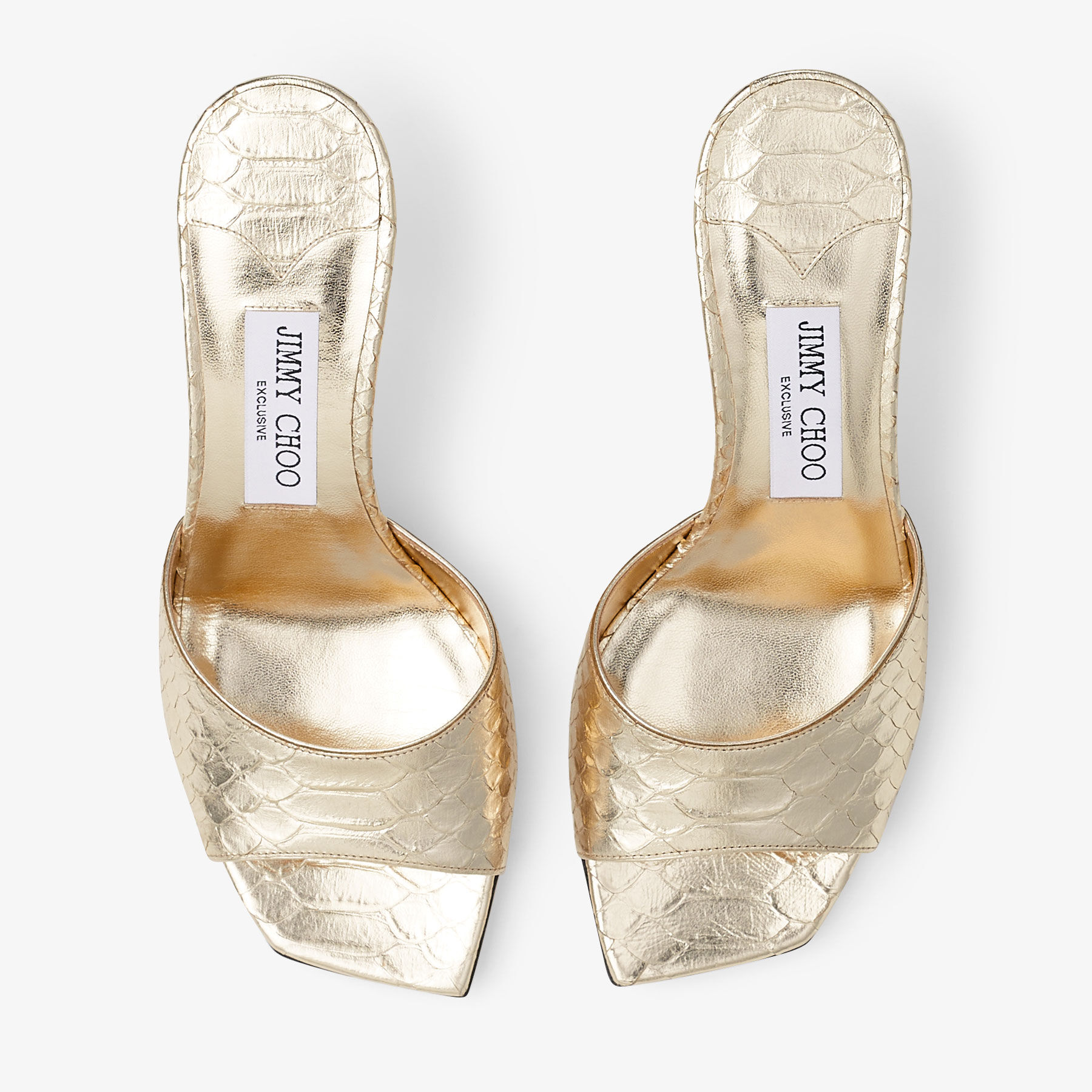 JIMMY CHOO Val70 メタリックスネークプリントレザーミュール JIMMY CHOO Val70 メタリックスネークプリントレザーミュール