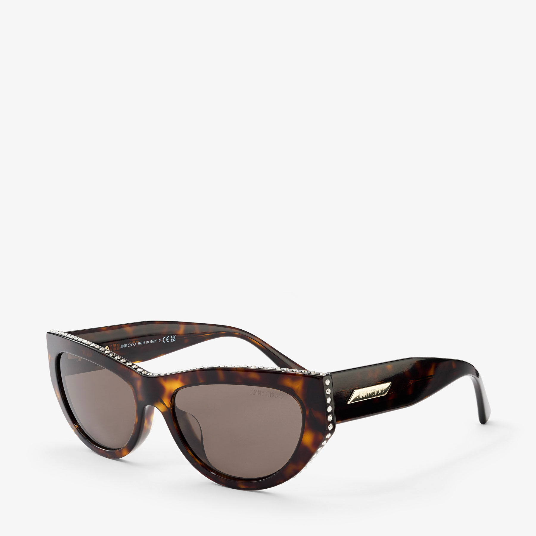Vale | Brown Havana Cat Eye Sunglasses | JIMMY CHOO