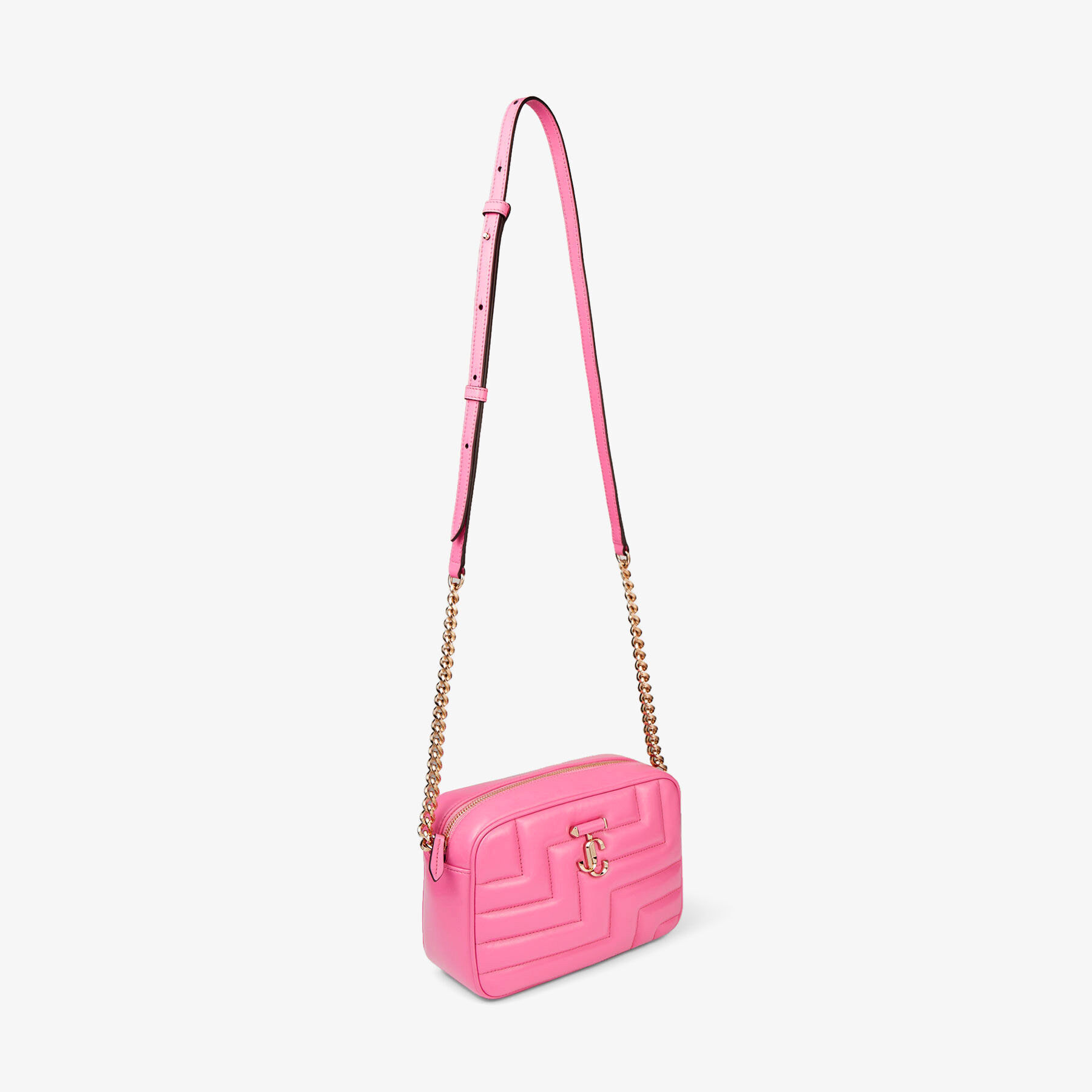 VARENNE CAMERA/M | Candy Pink Quilted Nappa Leather Camera Bag 