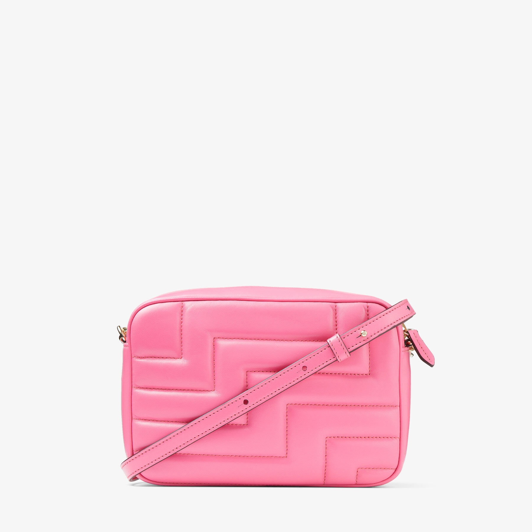 VARENNE CAMERA/M | Candy Pink Quilted Nappa Leather Camera Bag 