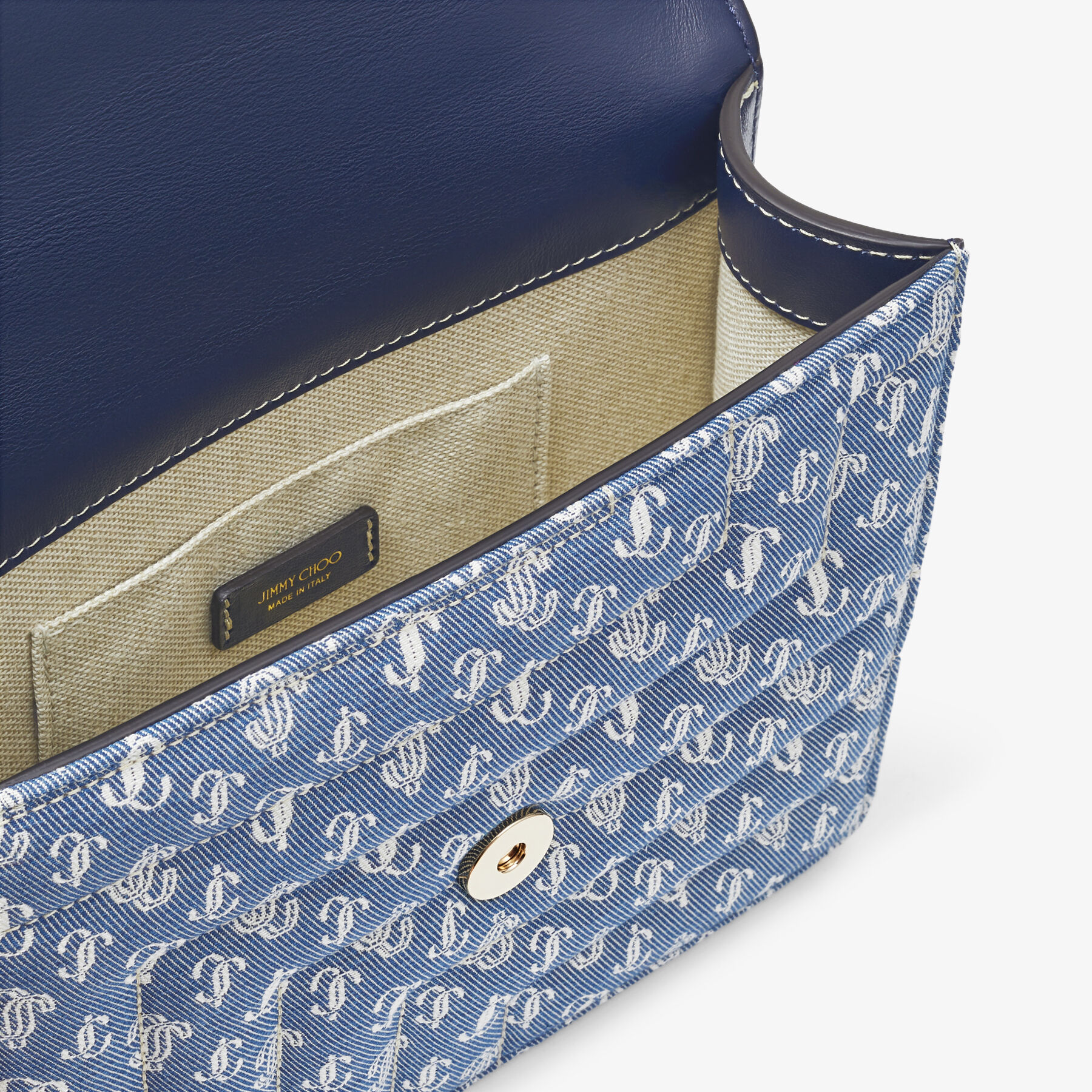 VARENNE SHOULDER | Denim Quilted JC Monogram Shoulder Bag