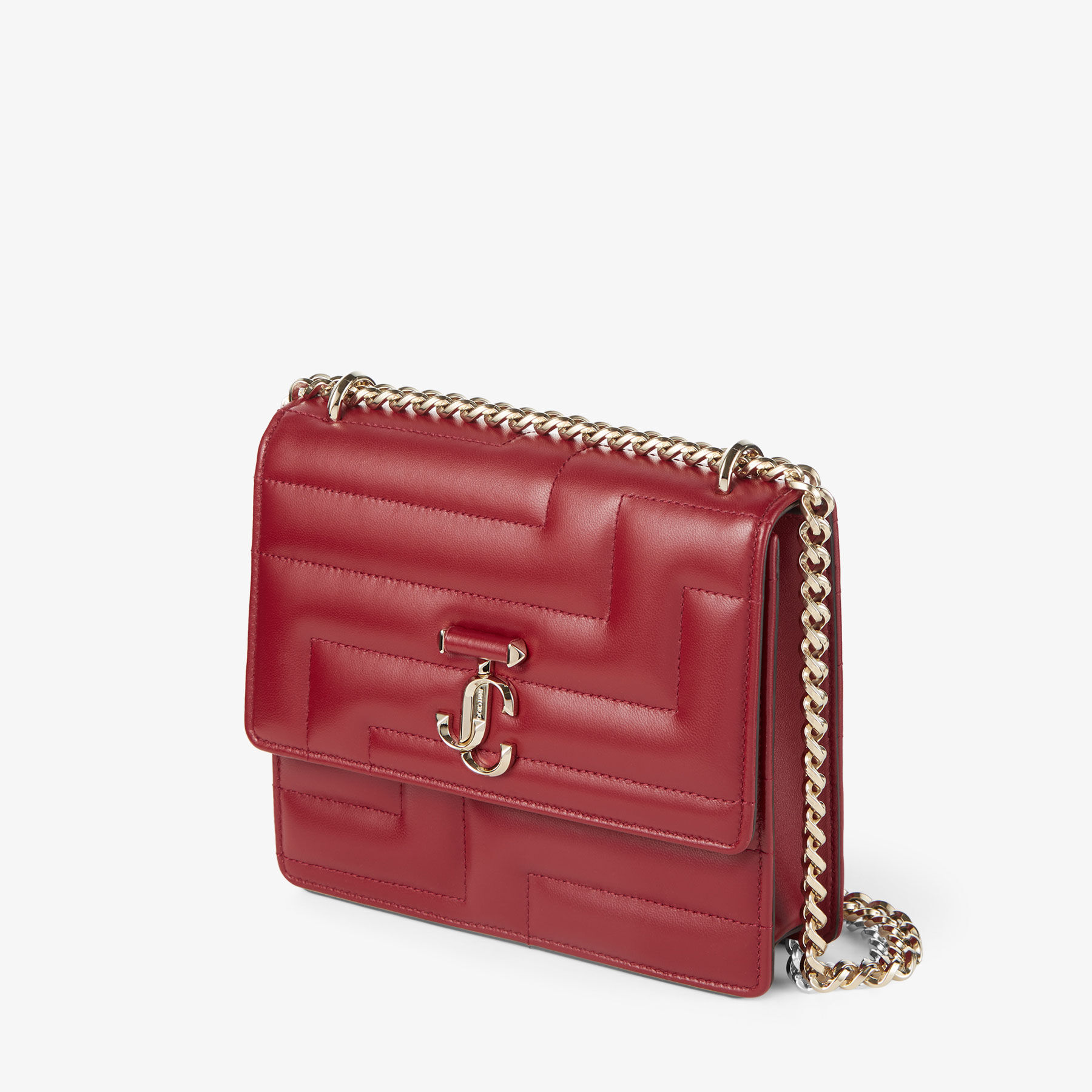 ★JIMMY CHOO★ AVENUE Nba nappa pouch【完売前に!】 AVENUE SHOULDER | Cranberry Avenue Nappa Leather Bag with JC