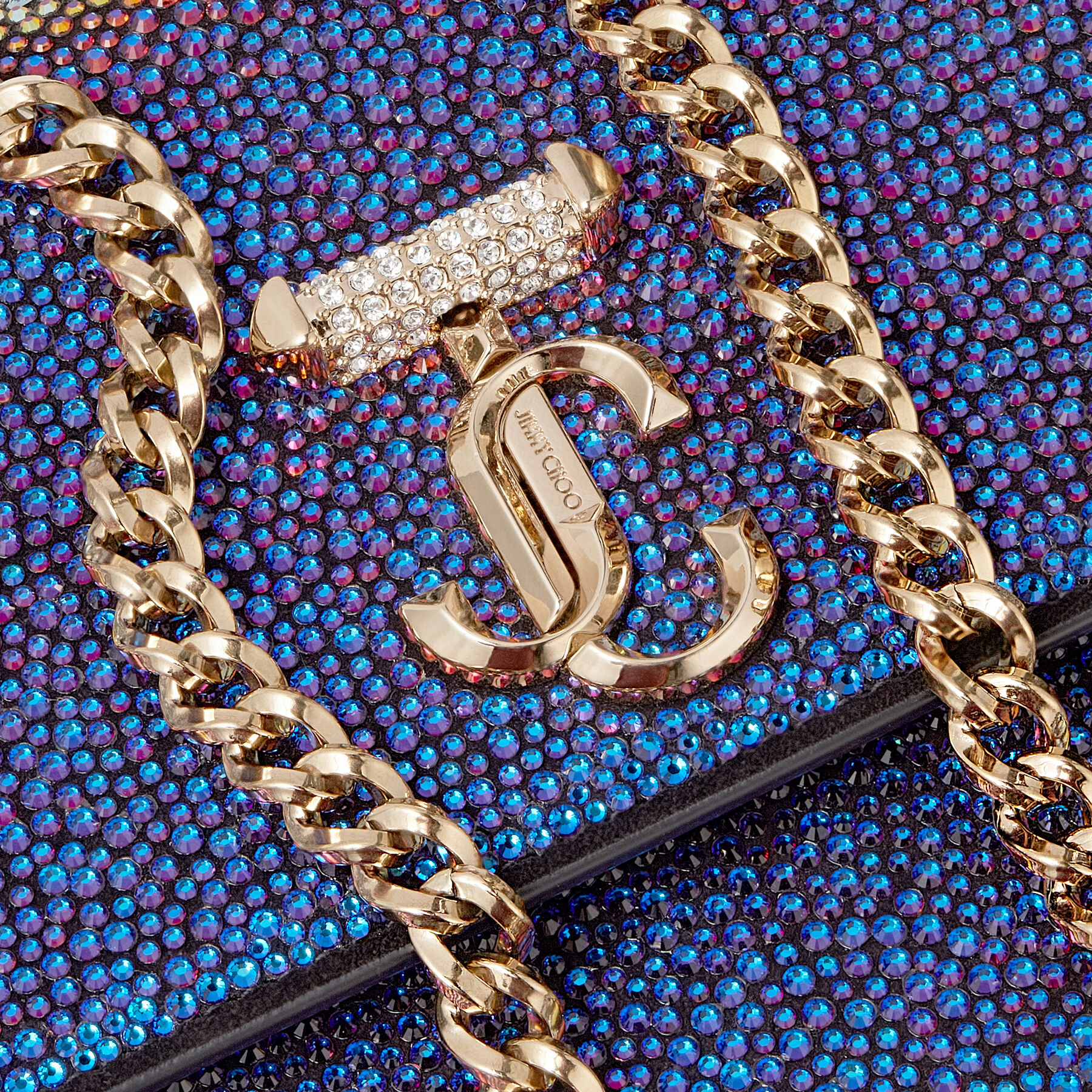 VARENNE SHOULDER/XS | Black and Ultraviolet Suede Shoulder Bag