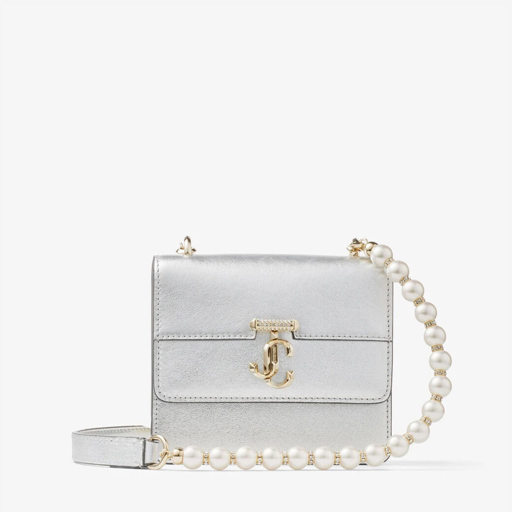AVENUE SHOULDER/XS | Silver Metallic Nappa Leather Shoulder