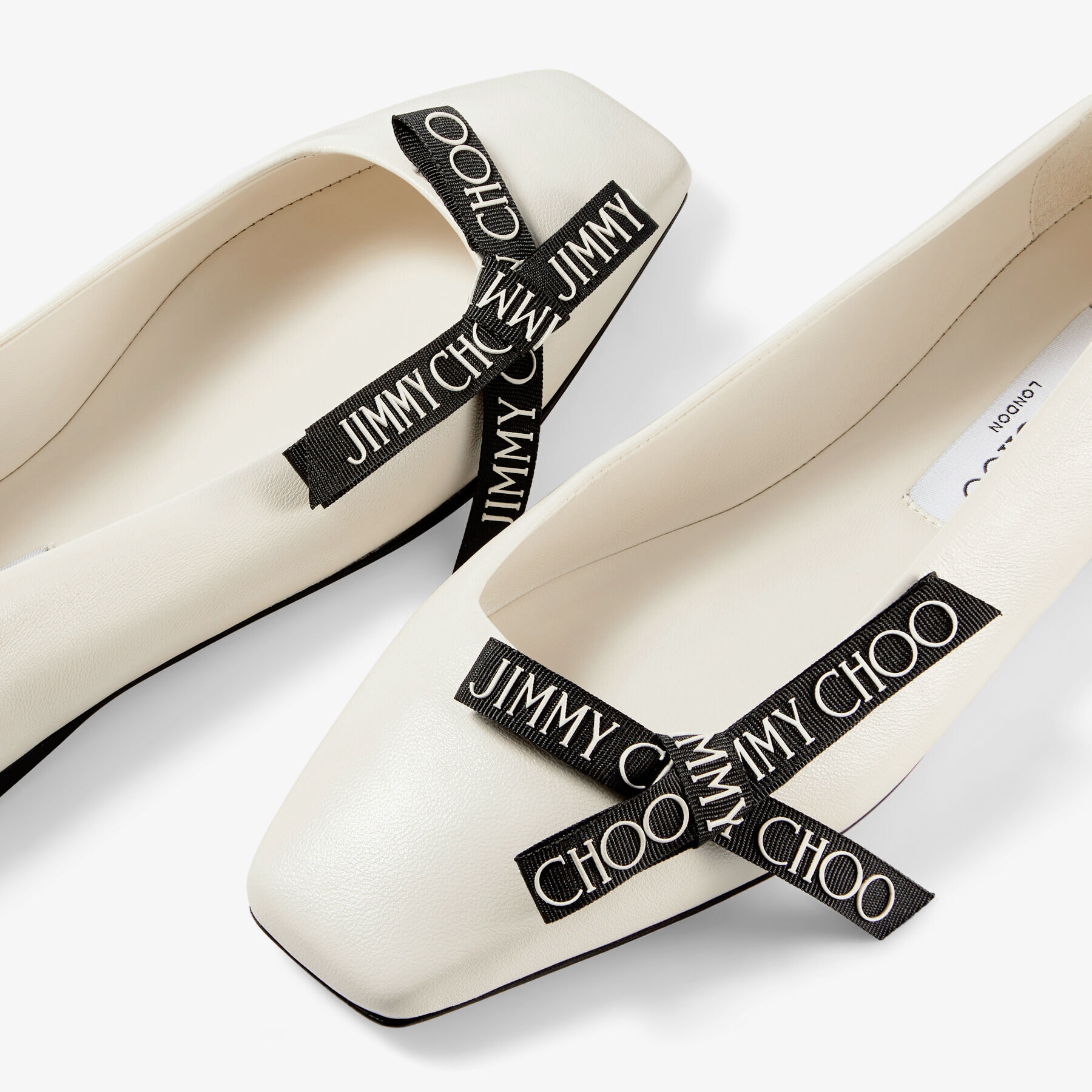 VEDA BALLERINA | Latte Nappa Leather Flat Ballerina Pumps