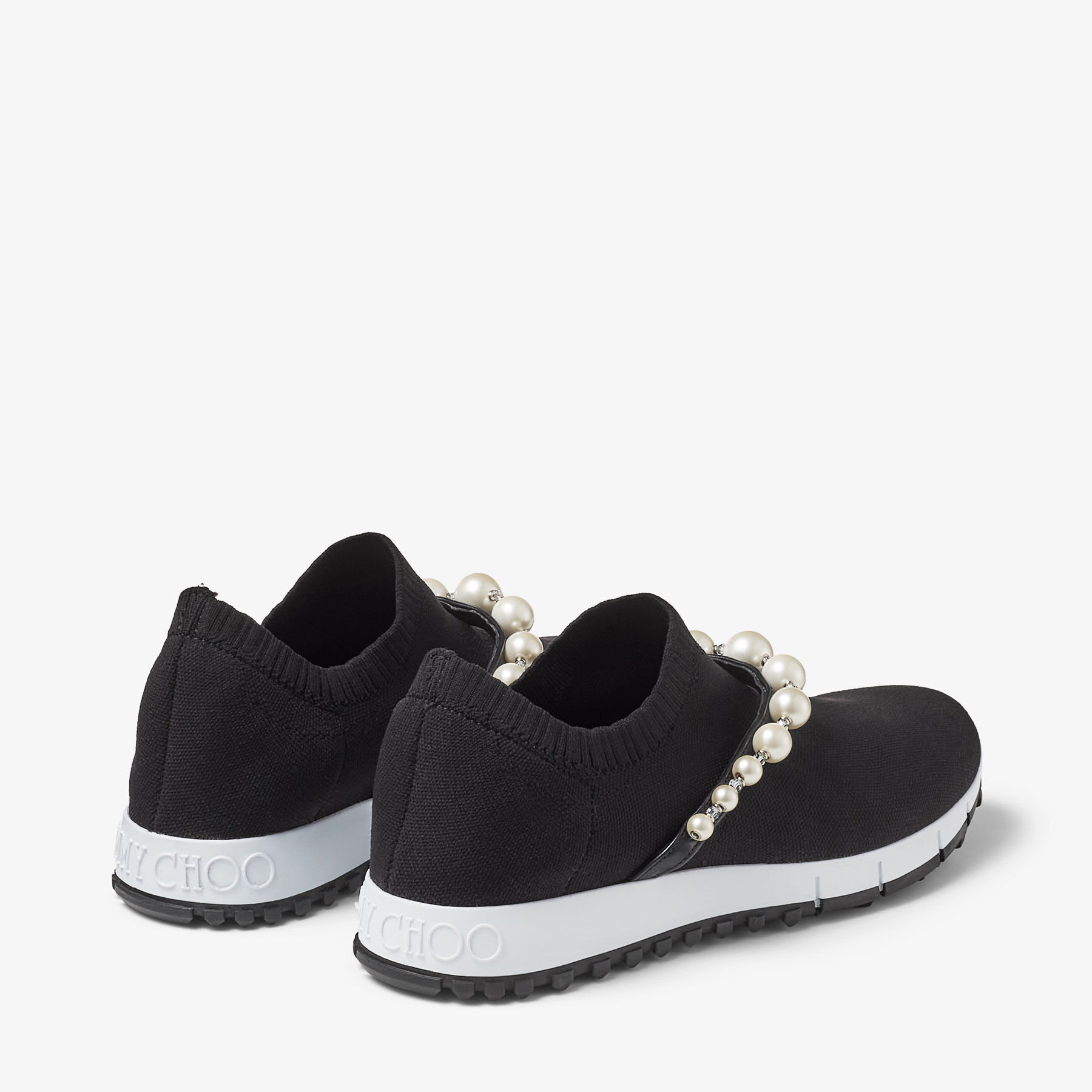 VENICE | Black Knit Trainers with Pearls | Summer Collection