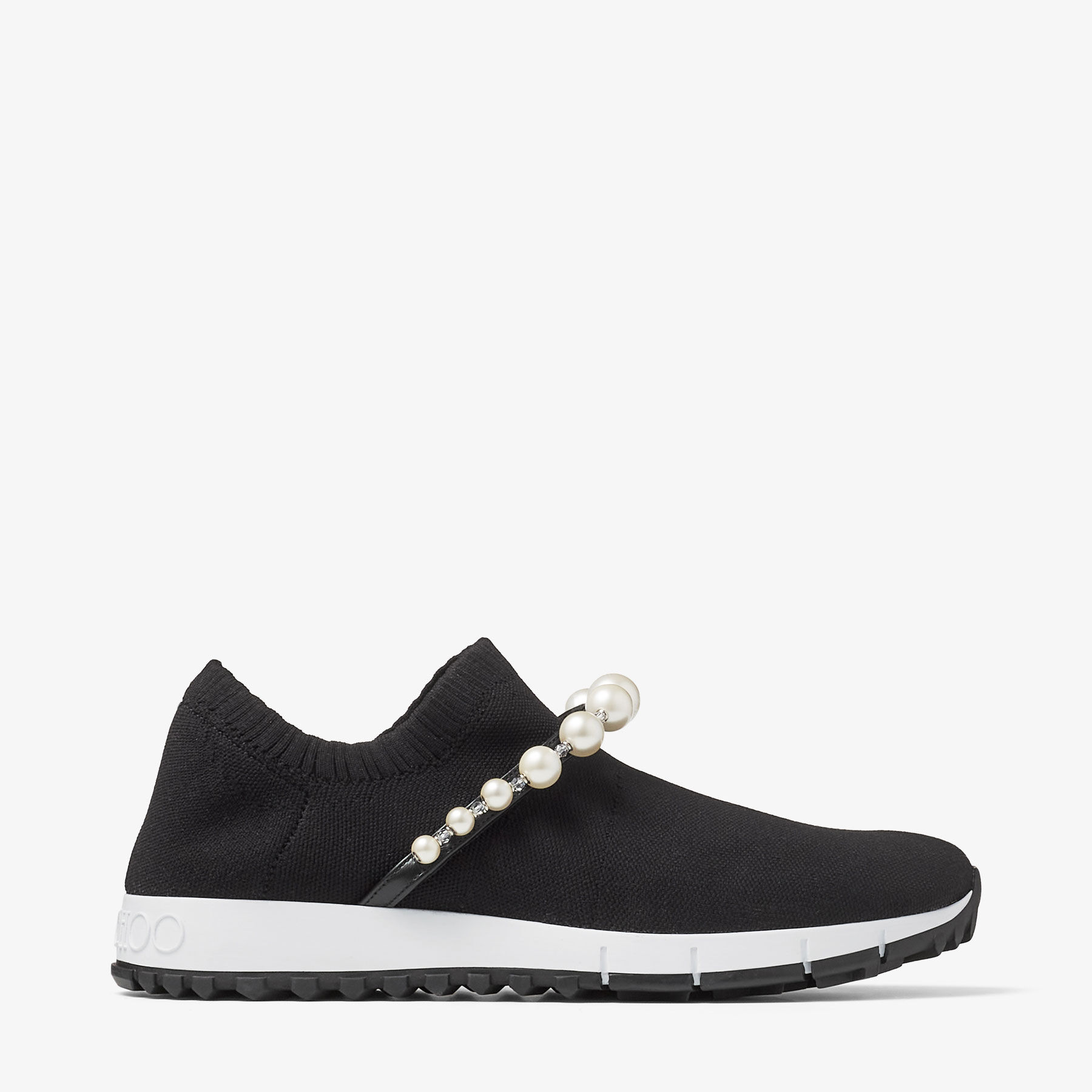 VENICE | Black Knit Trainers with Pearls | Summer Collection