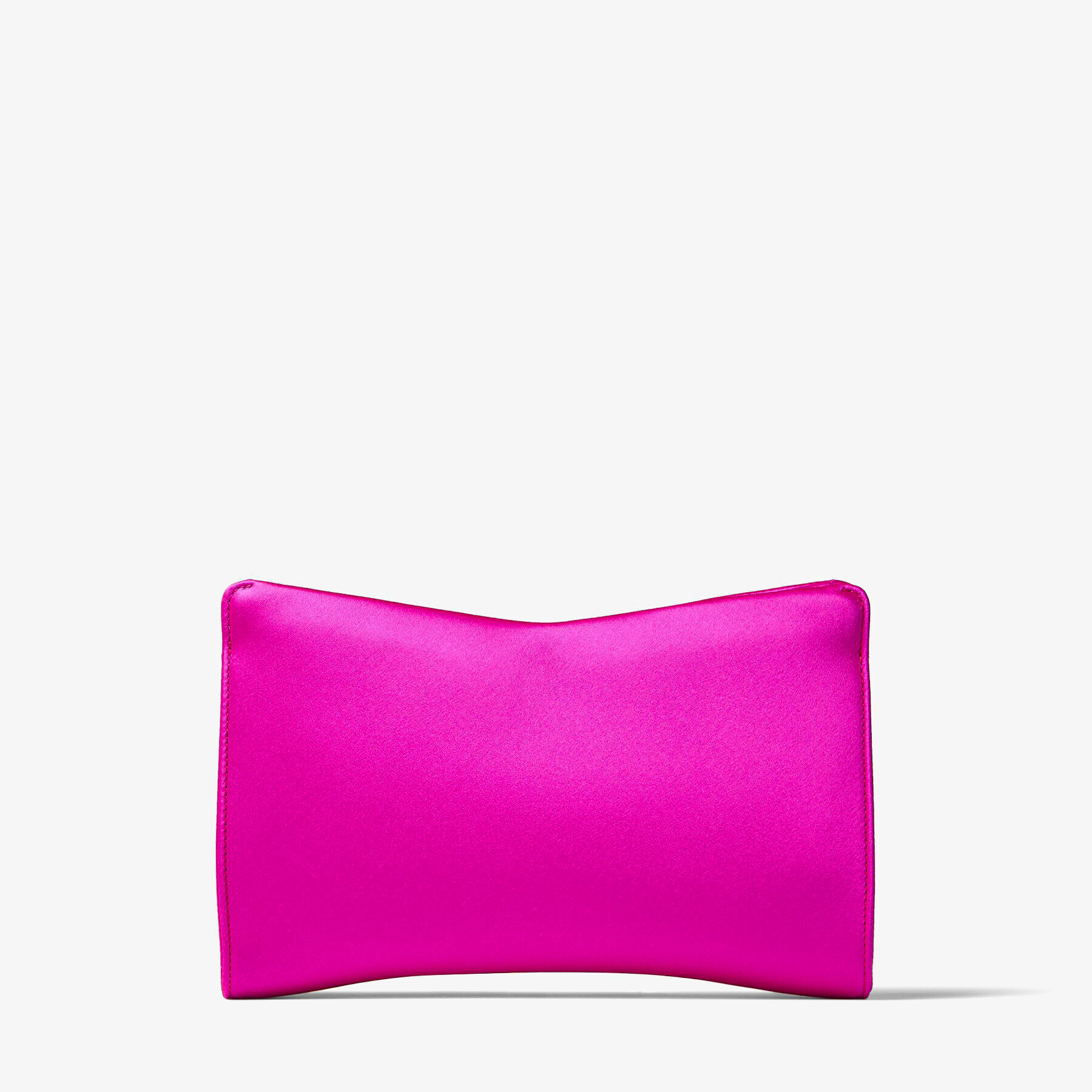 Fuchsia Satin Clutch Bag with Crystal and Pearl Bracelet