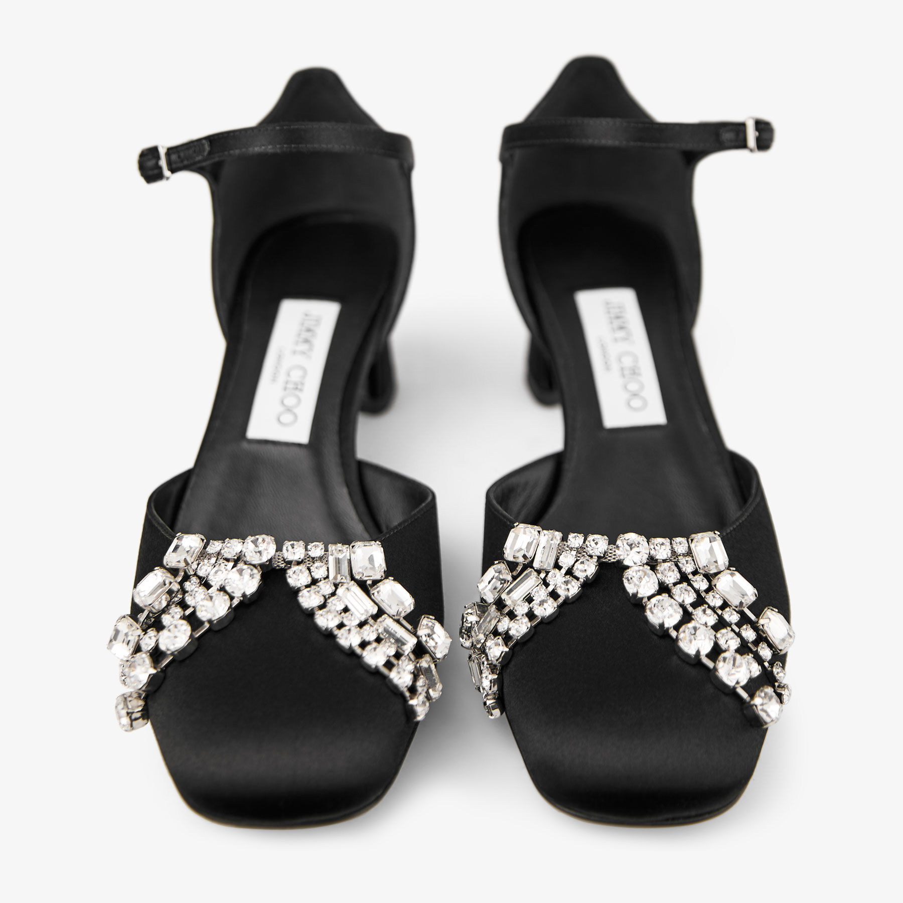 JIMMY CHOO Verity Block Heel 45 サテン パンプス Verity/BH 45 | Black Satin Pumps | JIMMY CHOO
