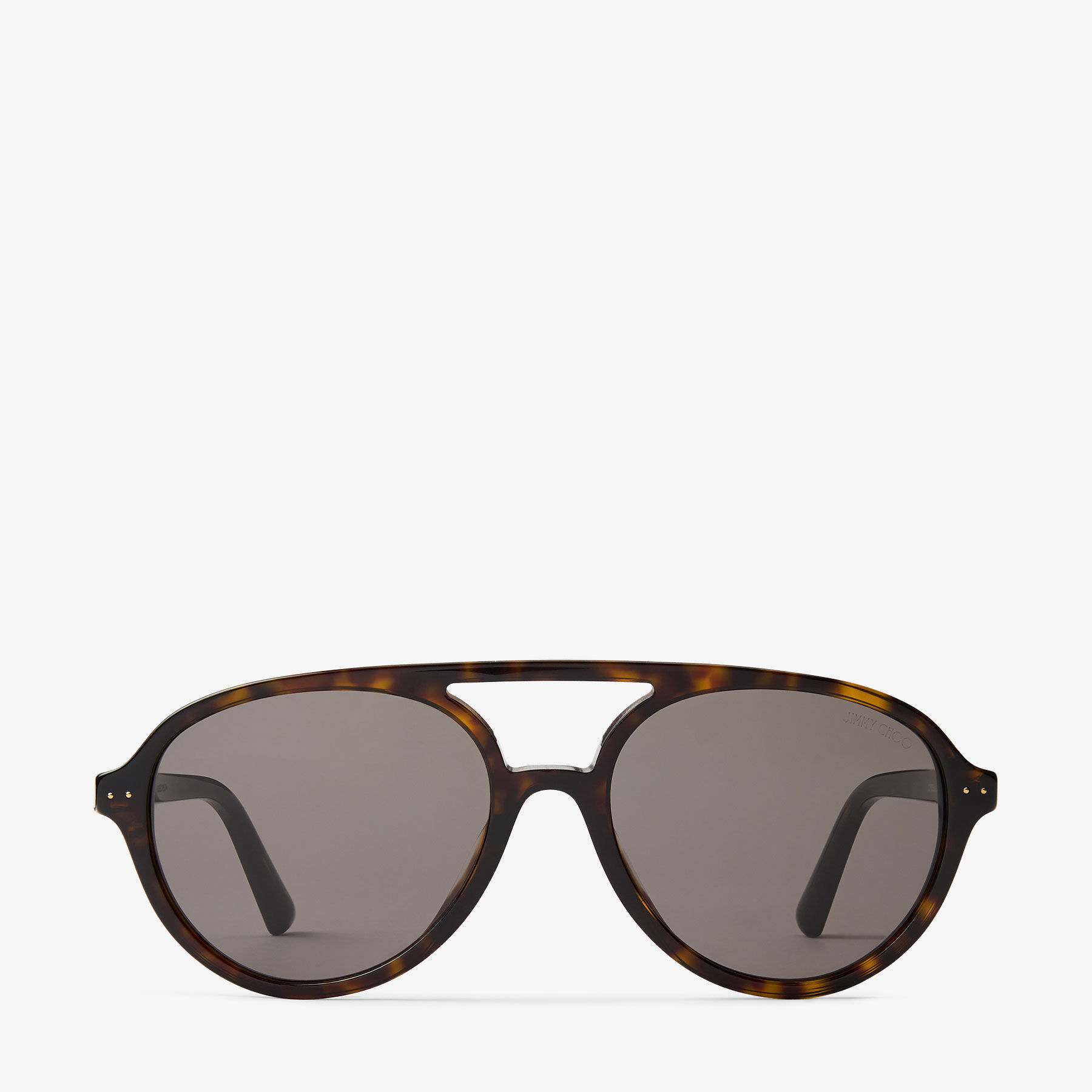 J：ビモア オム Vira | Dark Brown Havana Aviator Sunglasses | JIMMY CHOO
