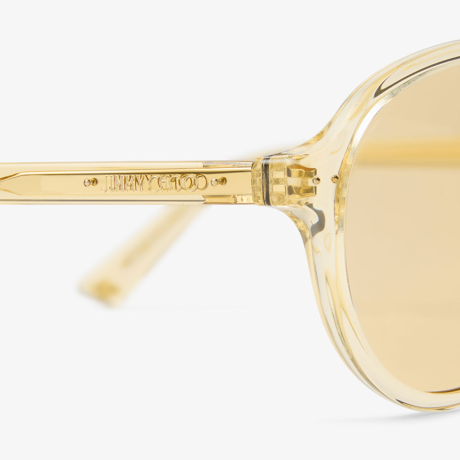 Vira | Transparent Yellow Aviator Sunglasses | JIMMY CHOO