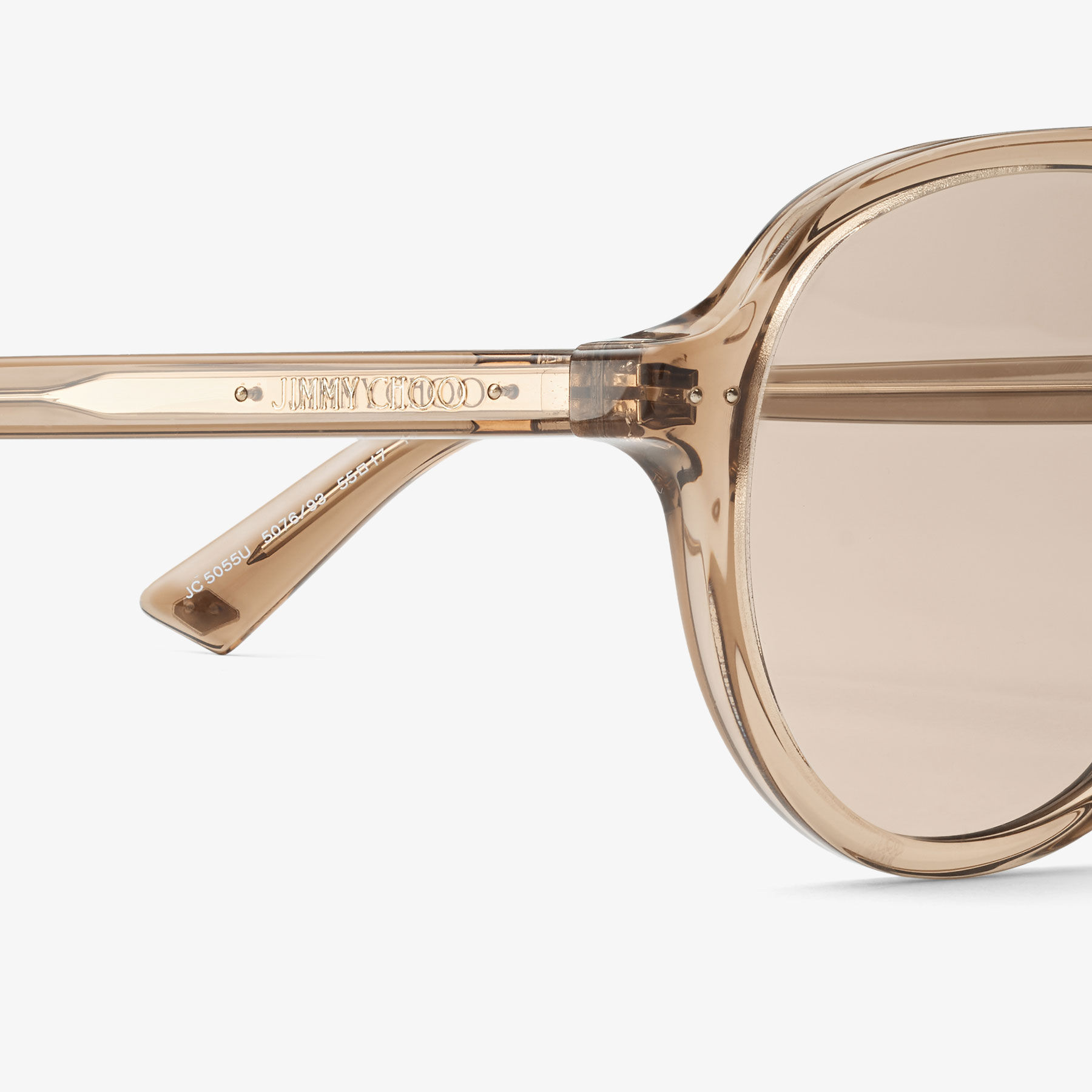 Vira | Transparent Tan Aviator Sunglasses | JIMMY CHOO
