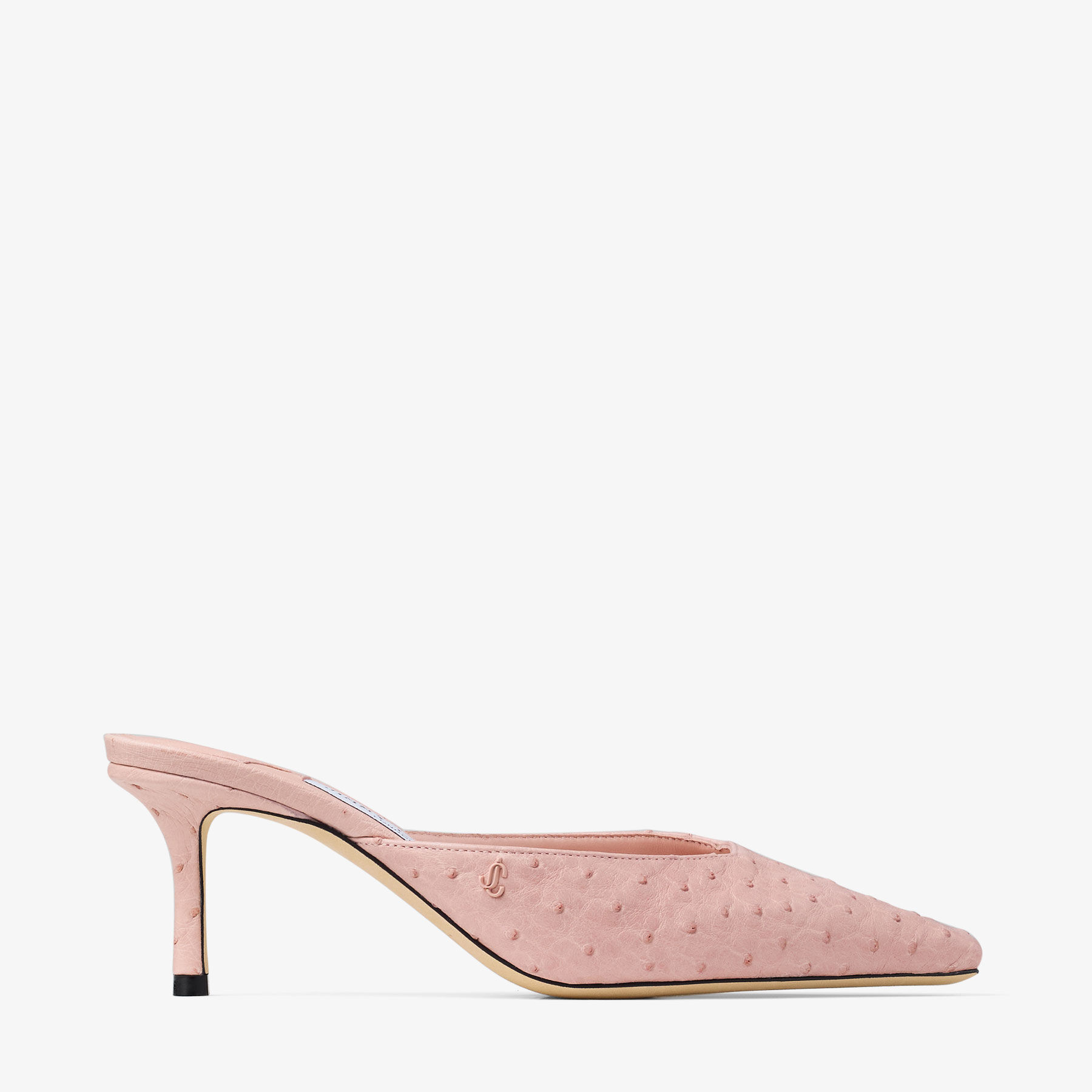 Vivi 65 Rose Ostrich Leather Mules JIMMY CHOO