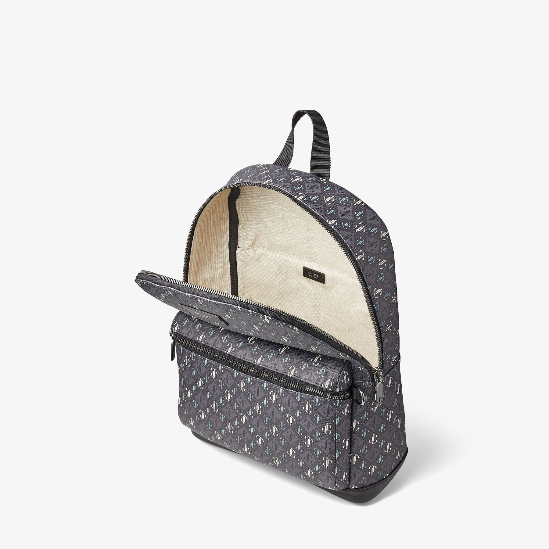 WILMER | Smoke Leather Backpack with JC Monogram | Summer