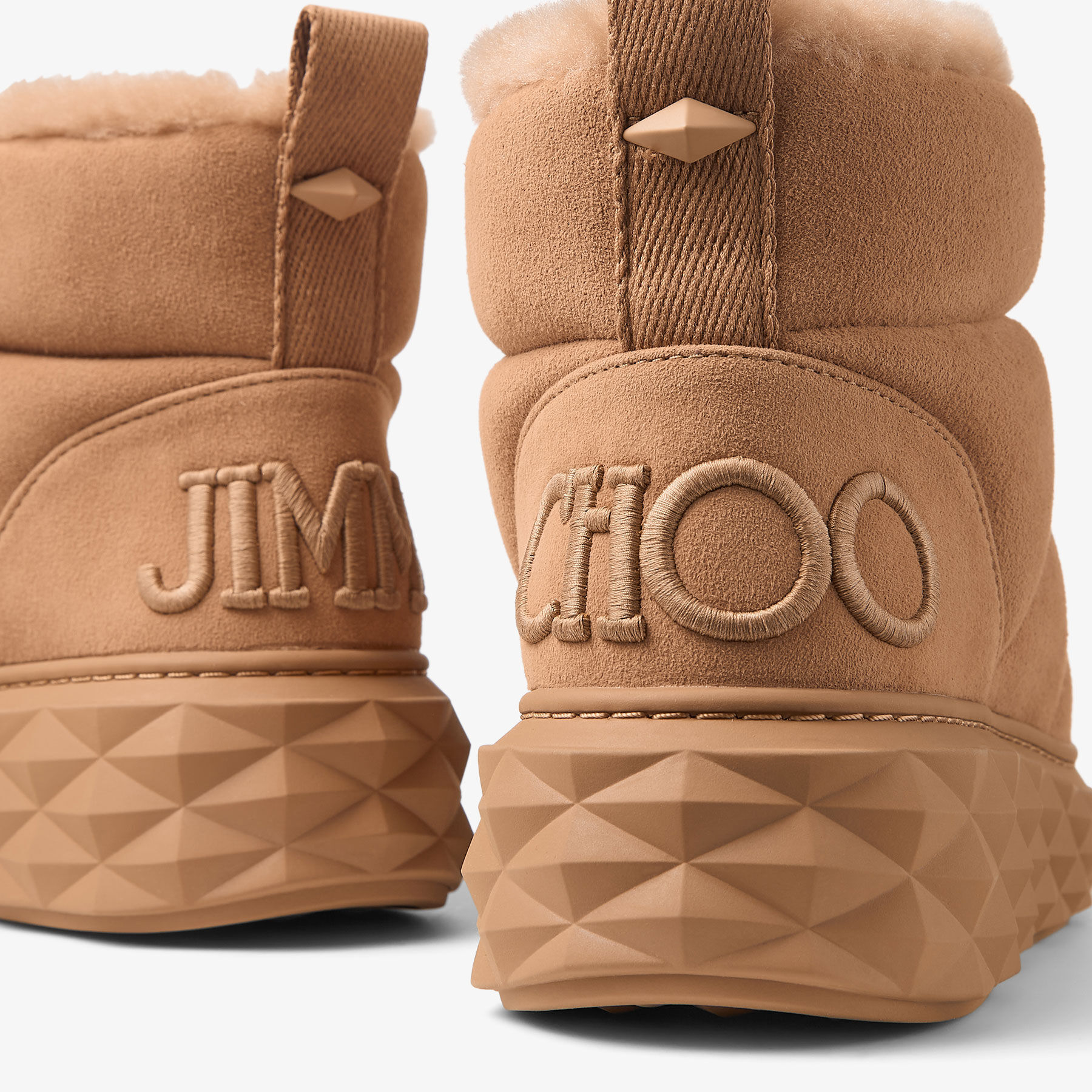 Xan | Toffee Suede Ankle Boots with Shearling | JIMMY CHOO