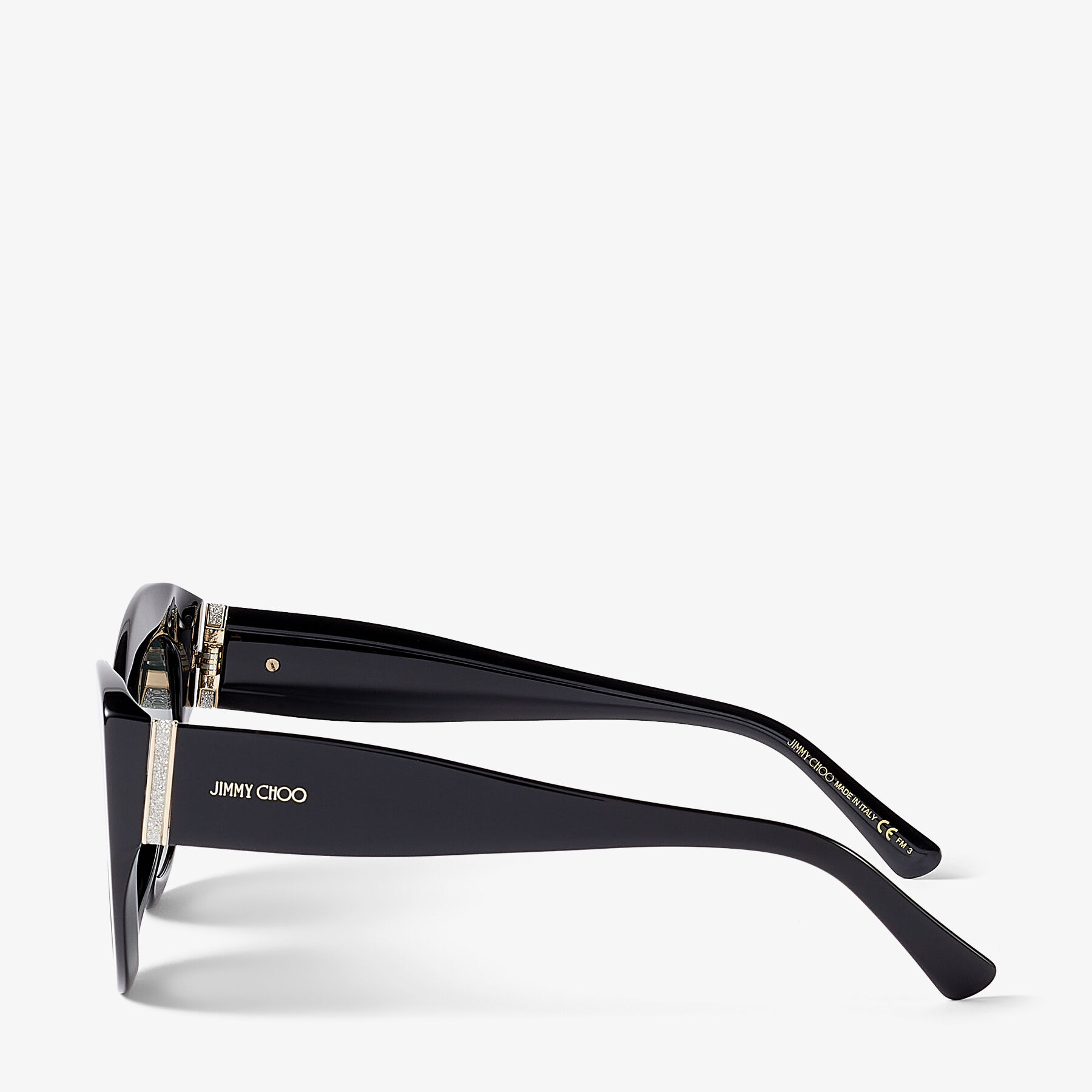 Black Cat Eye Sunglasses with Glitter | XENA/S 54 | Autumn