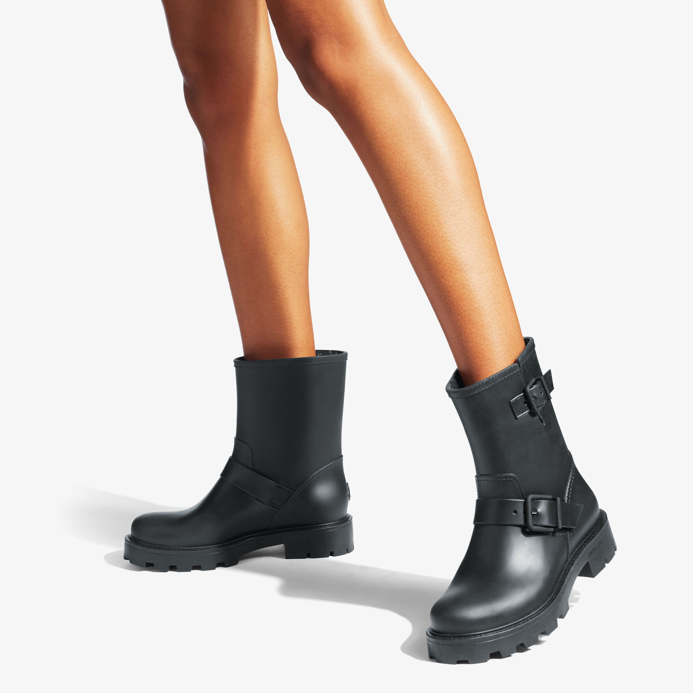 Black Biodegradable Rubber Rain Boots | YAEL FLAT | Winter