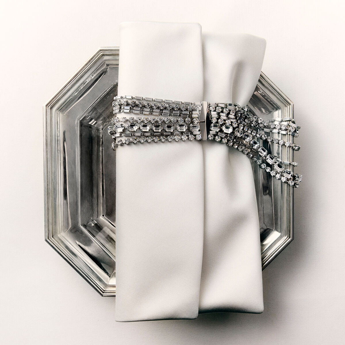 Zandra | Ivory Satin Crystal Clutch Bag | JIMMY CHOO