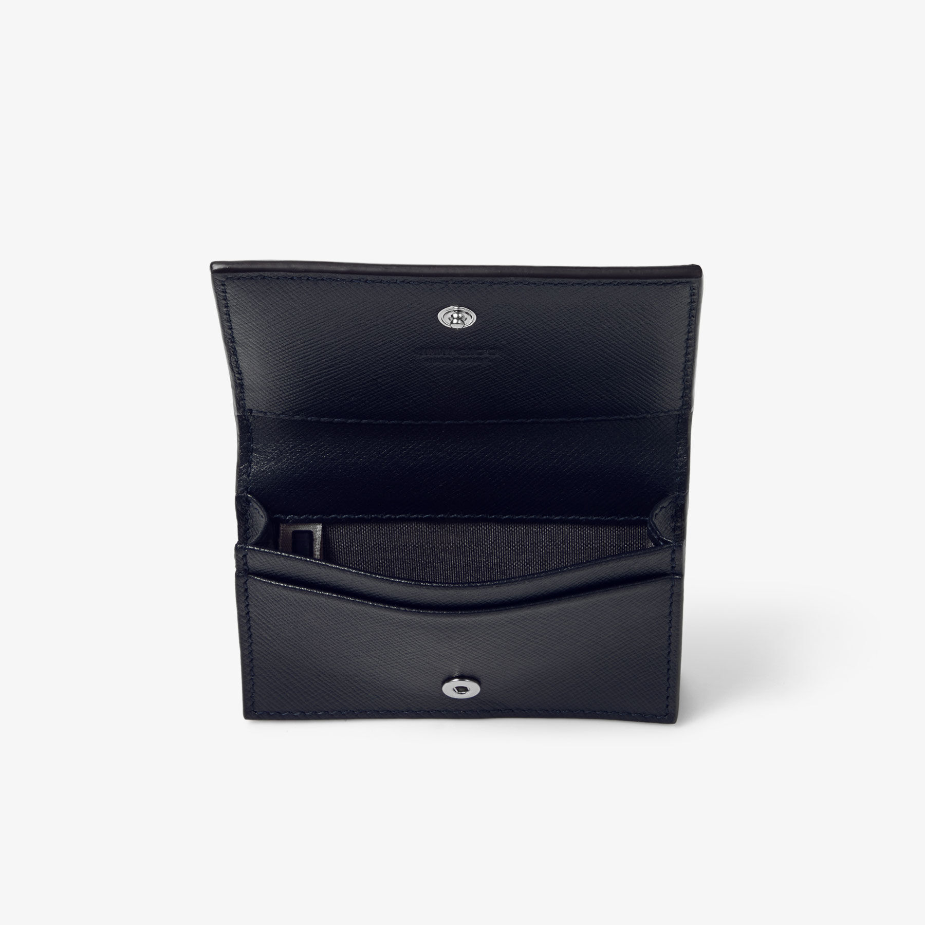 Nello M | Marine Textured Leather Cardholder with Diamond Studs