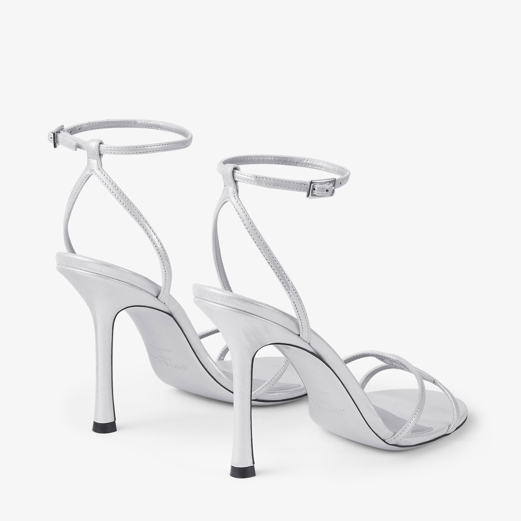 パンプス Jimmy Choo `1998 Leo 100` Pumps 1998 Leo 100 |Silver Shimmer Suede Sandal | JIMMY CHOO