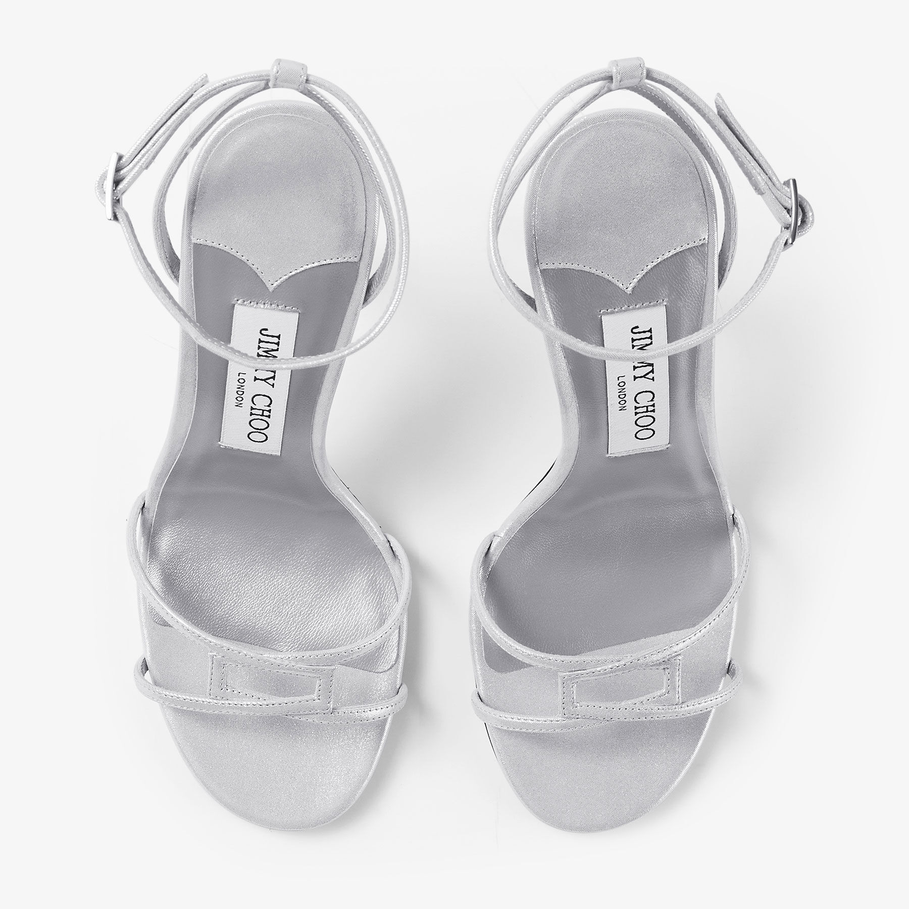 1998 Leo 100 |Silver Shimmer Suede Sandal | JIMMY CHOO