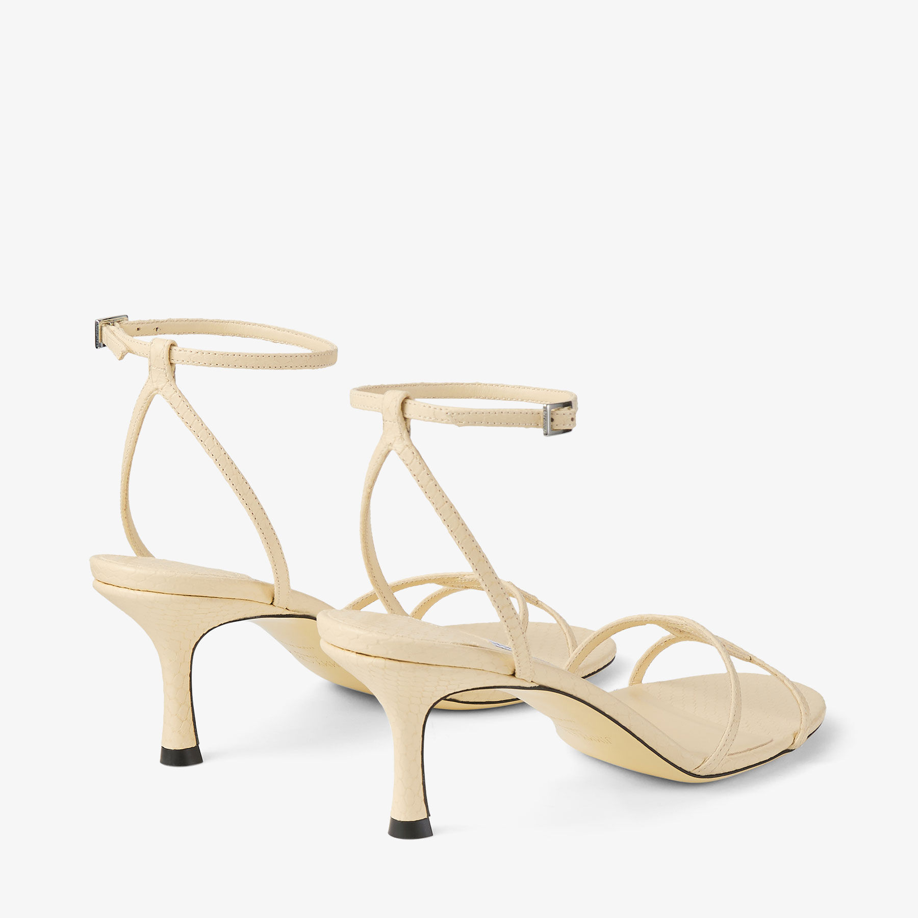 1998 Leo 65 |Buttermilk Elaphe Printed Leather Sandal | JIMMY CHOO