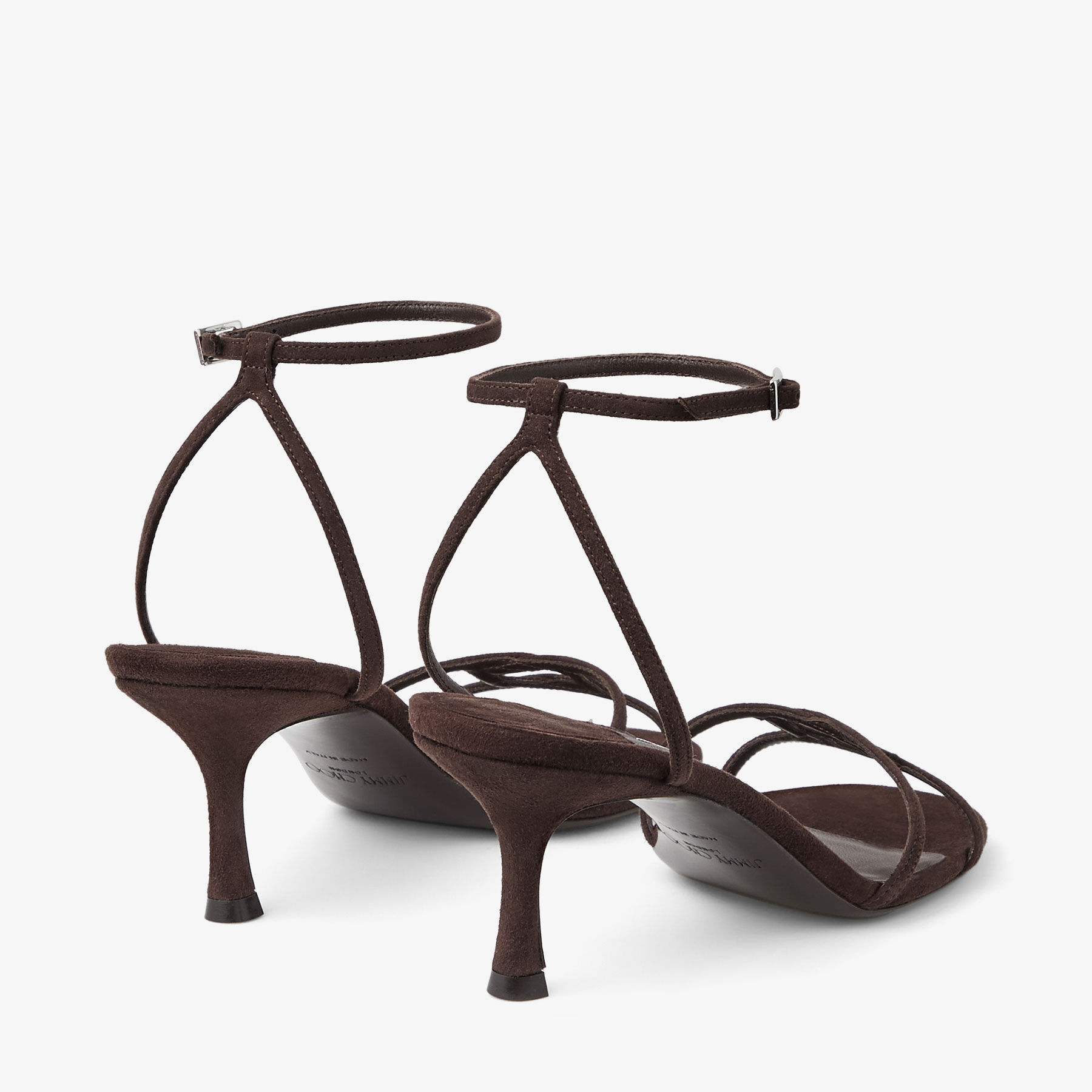 【関税&送料込】Jimmy Choo Brown Suede Leo 65 Sandals 1998 Leo 65 |Chocolate Suede Sandal | JIMMY CHOO