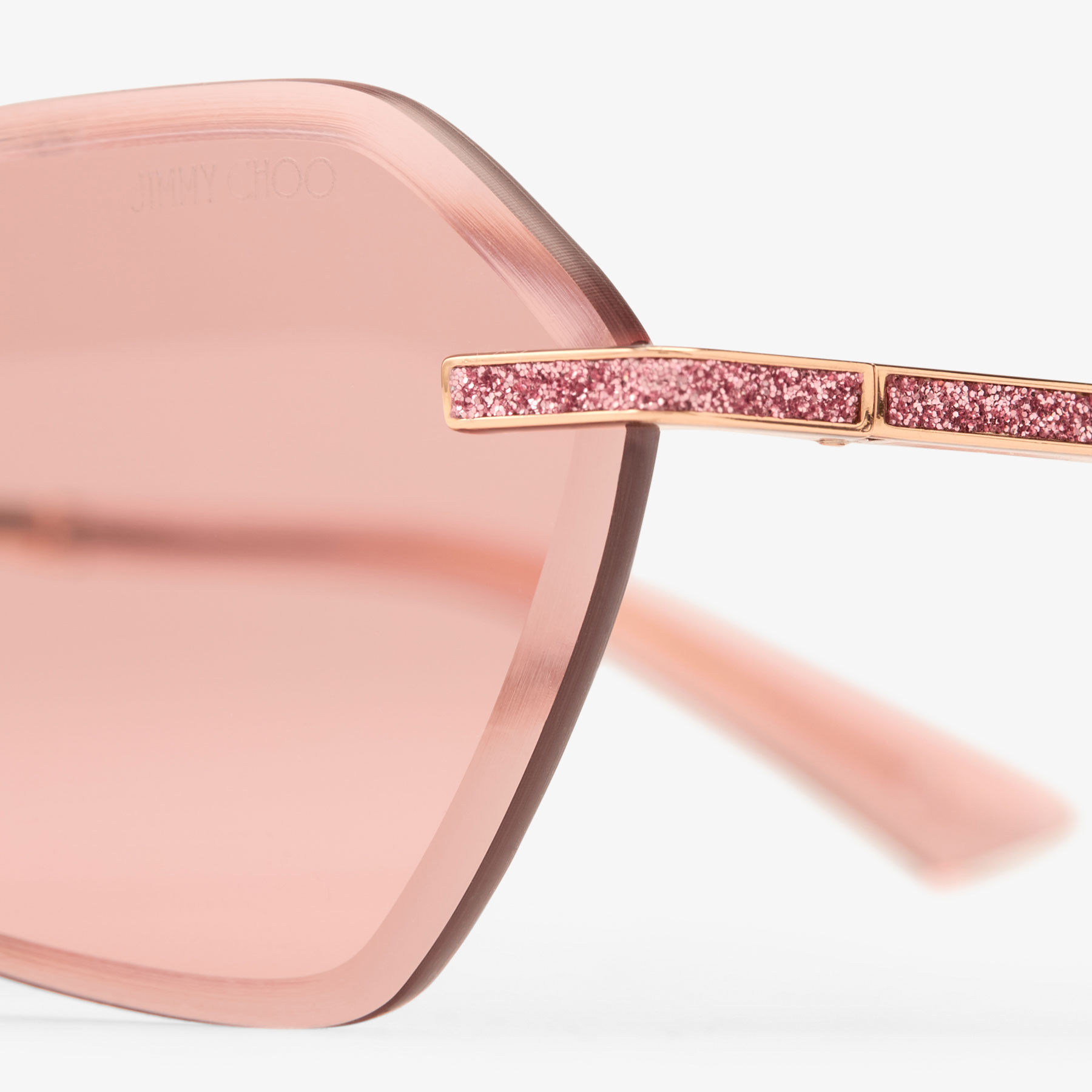 JIMMY CHOO ピンク スクエア サングラス Abby | Pink Geometric Silhouette Sunglasses | JIMMY CHOO