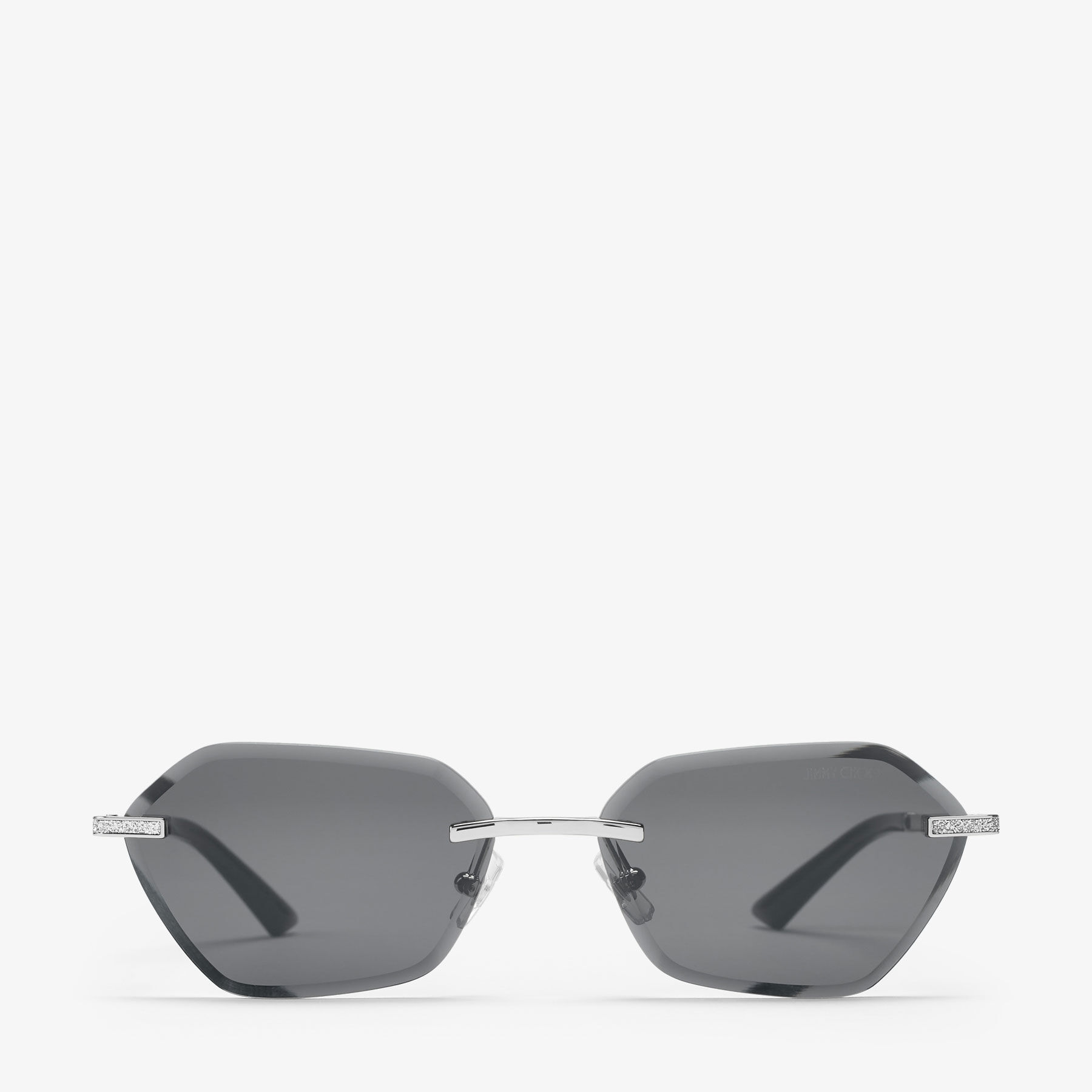 Abby | Silver Geometric Sunglasses | JIMMY CHOO