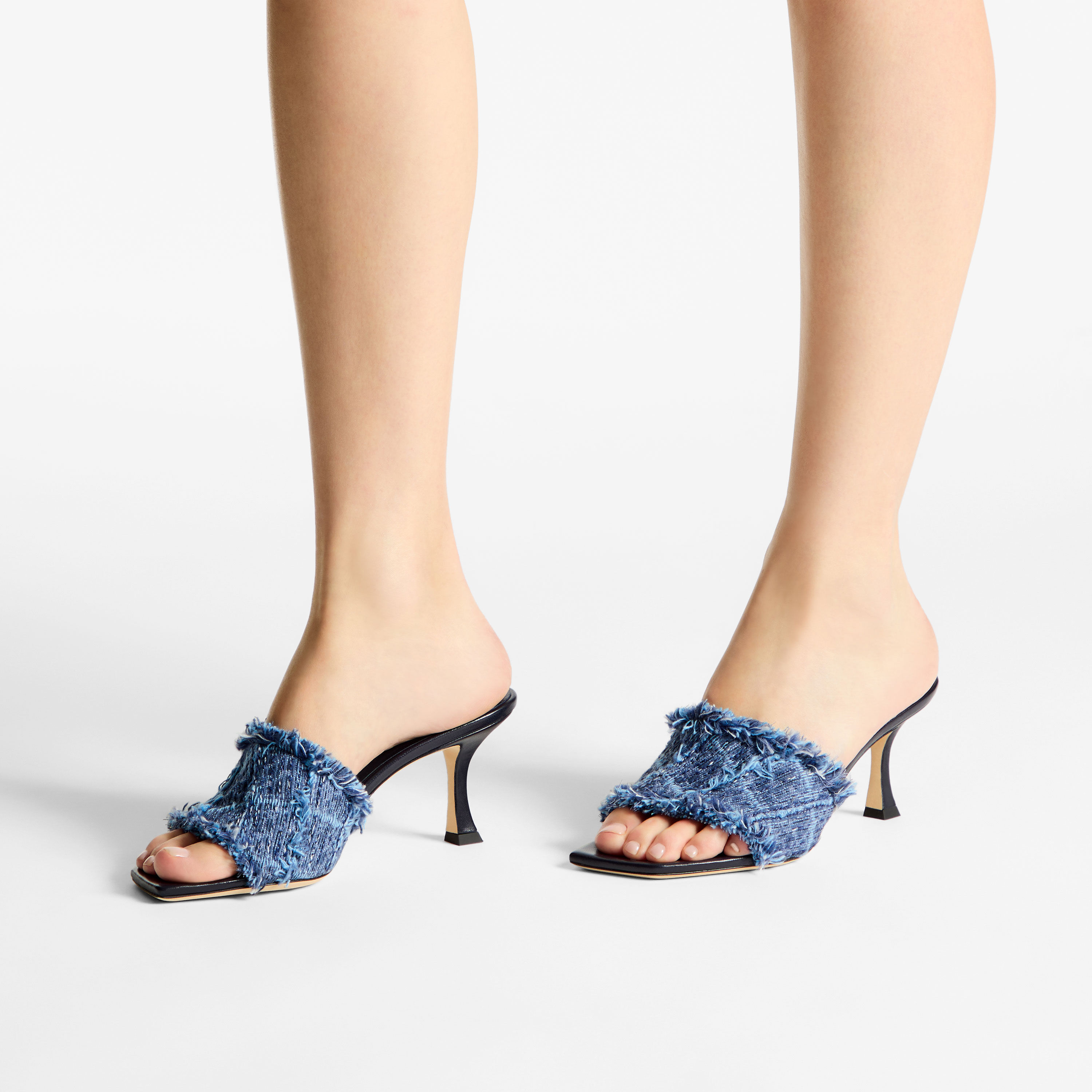 Alexia 70 | Crosshatch Denim Sandals | JIMMY CHOO