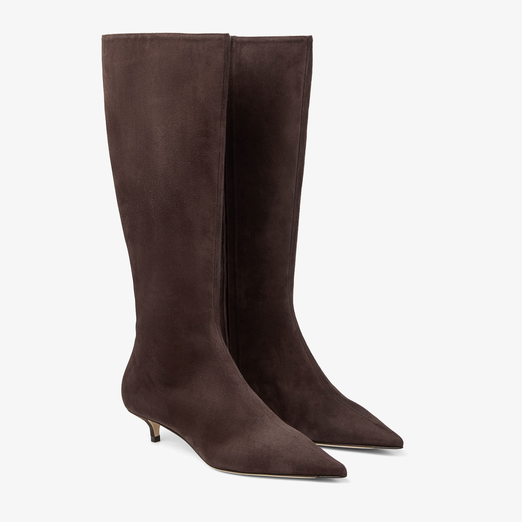 Amis Knee Boot 35 | Chocolate Suede Knee High Boots | JIMMY CHOO