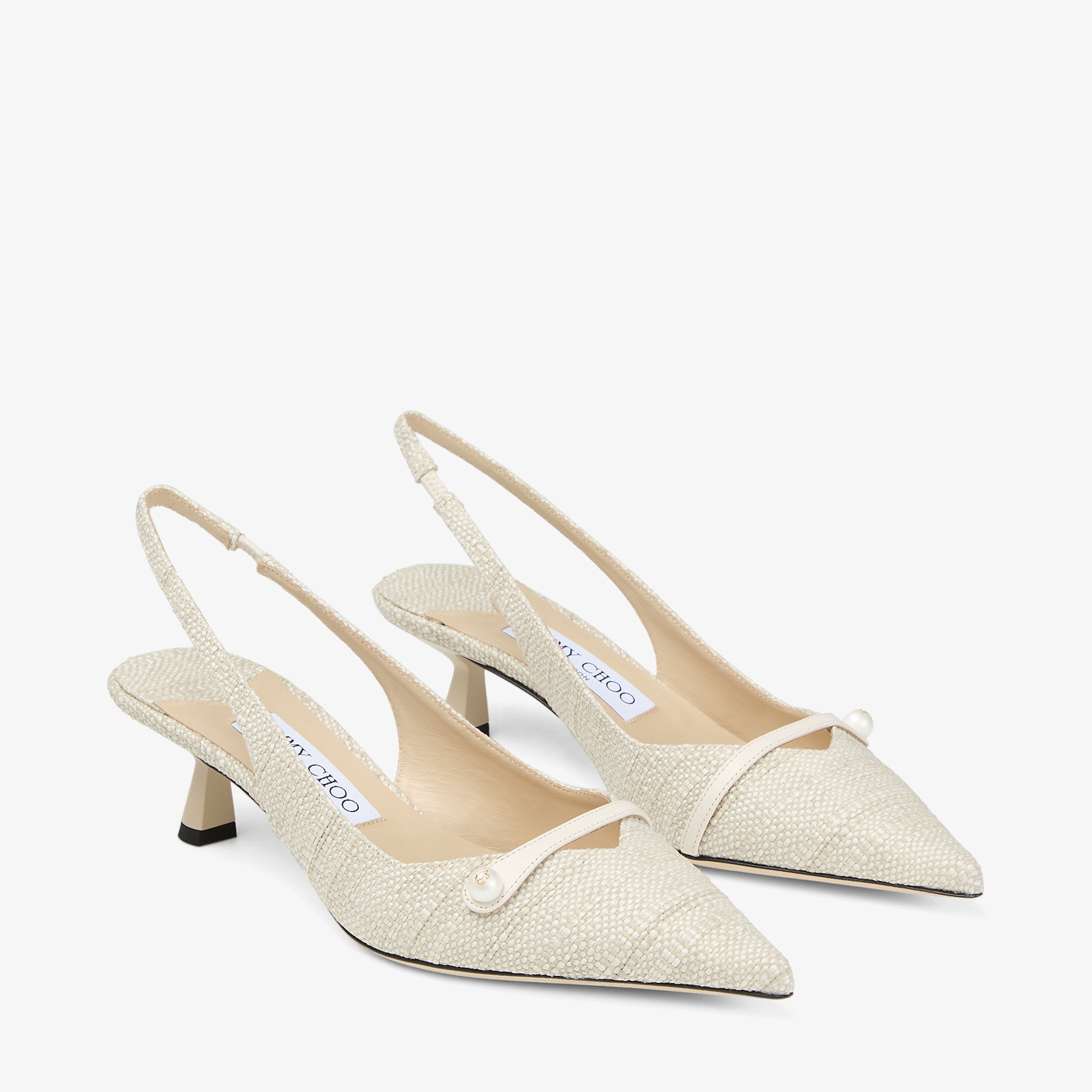 Amita 45 | Natural Fine Raffia Slingbacks | JIMMY CHOO