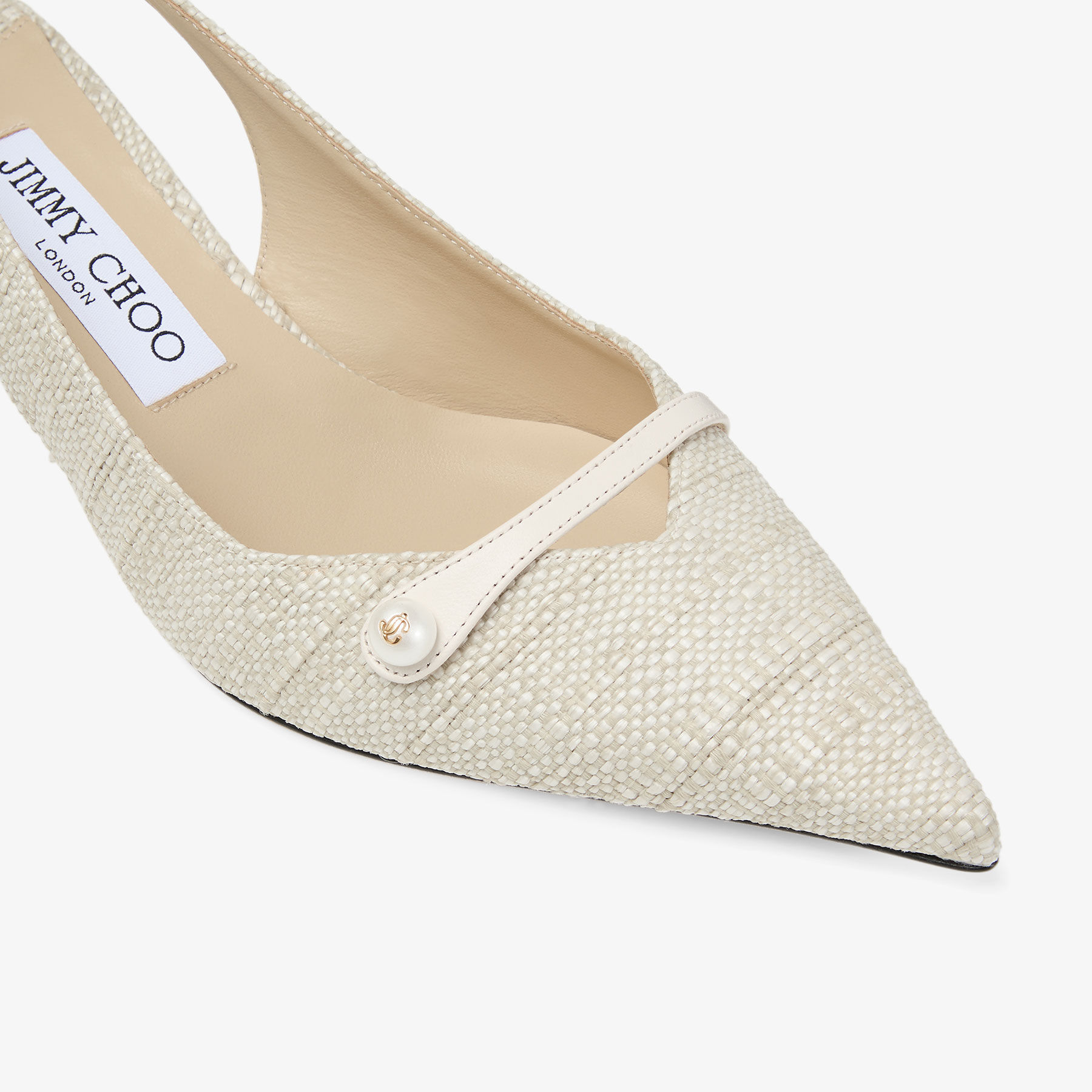 Amita 45 | Natural Fine Raffia Slingbacks | JIMMY CHOO