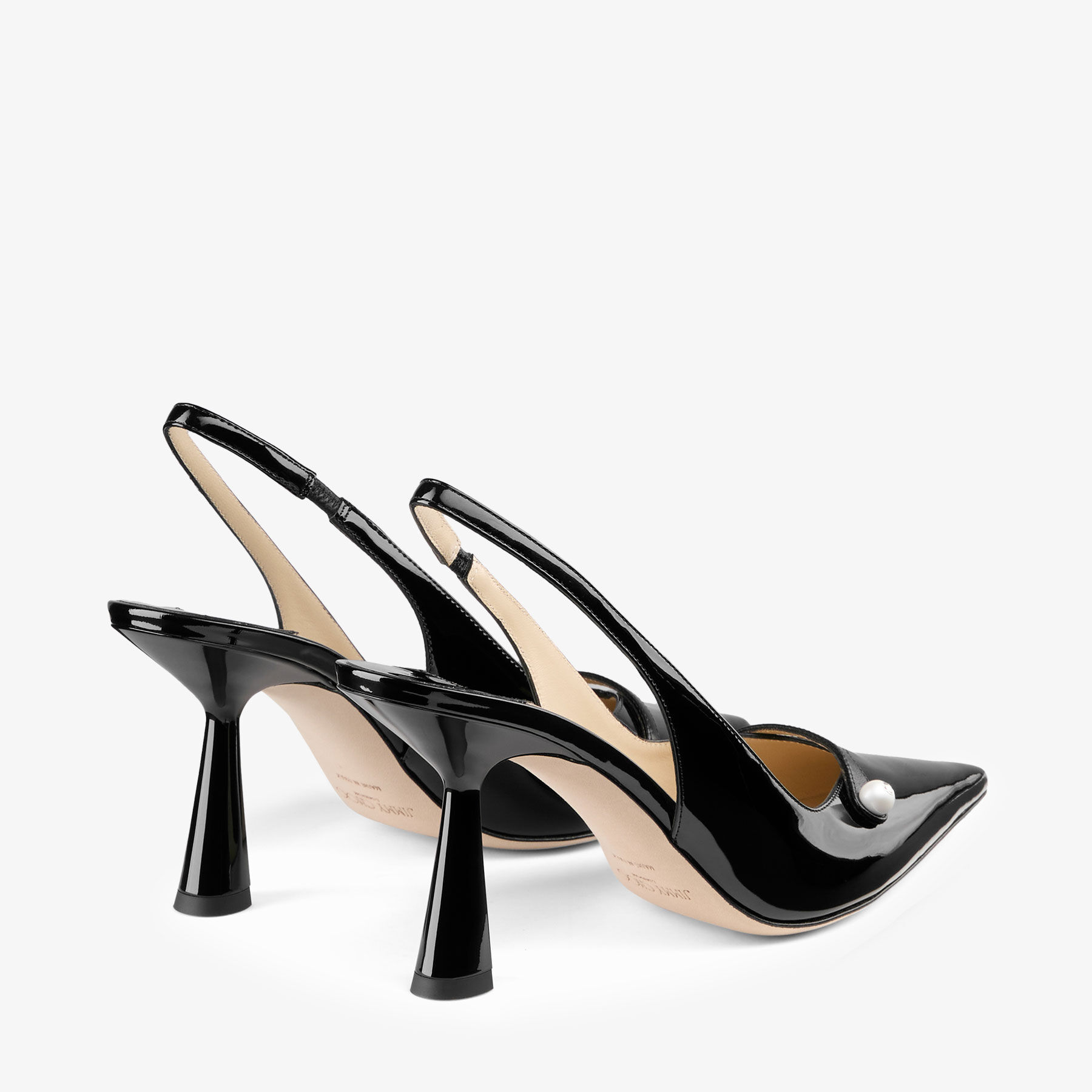 【Jimmy Choo】AMITA PUMPS●AMITA85PTZLATTE Amita 85 | Latte Patent Leather Slingbacks | JIMMY CHOO US