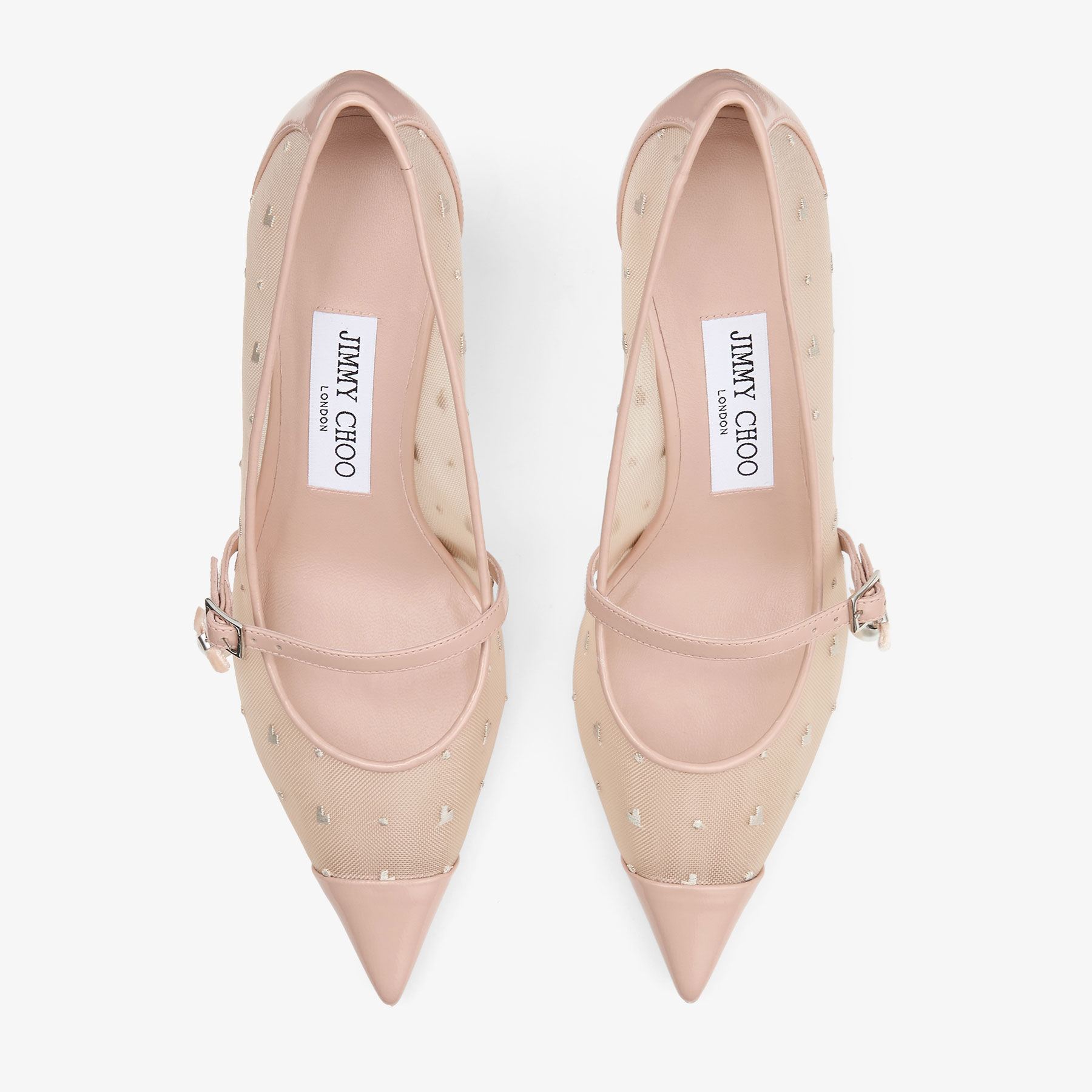 Aren Pump 65 | Macaron Leather and Heart Mesh Pumps with Pearl