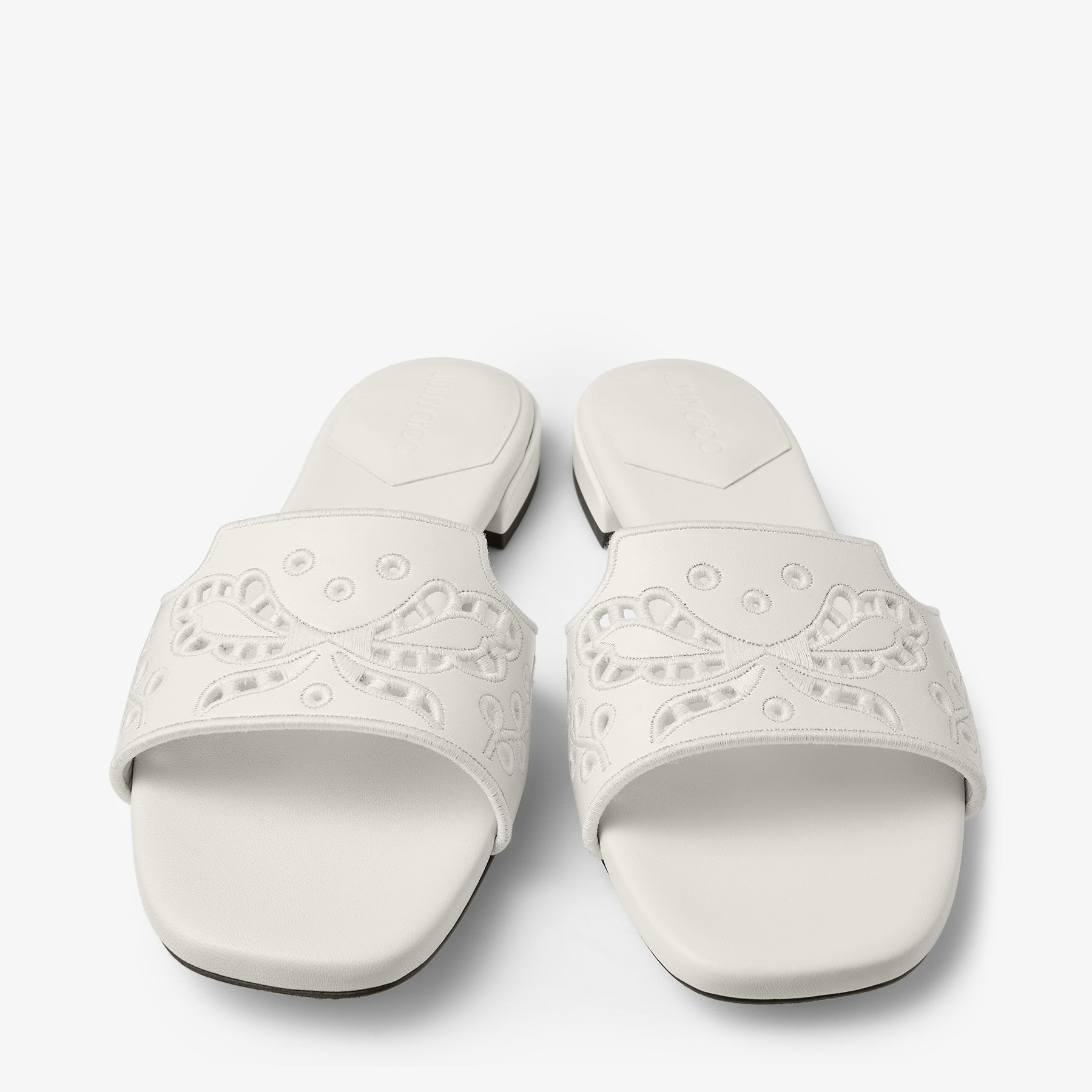 サンダル・ミュール Jimmy Choo `Ariane Flat` Sandals Ariane Flat |Latte Nappa Leather Slide with Sangallo