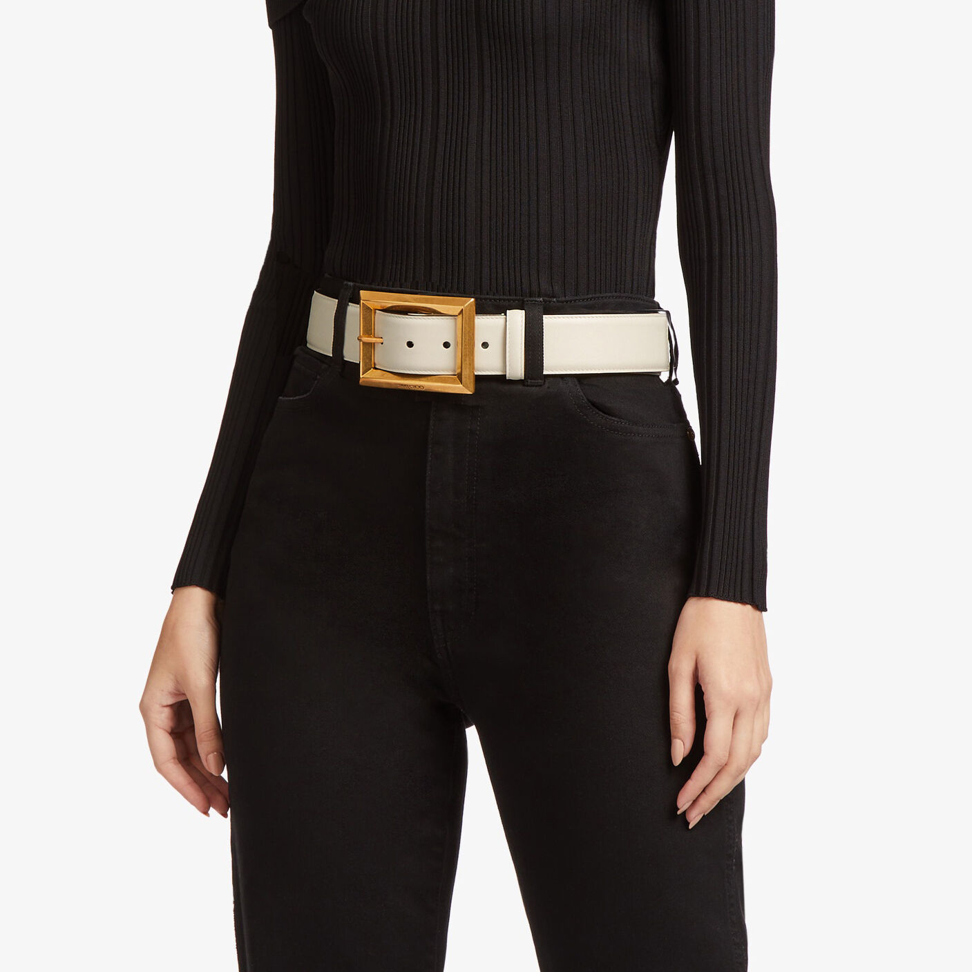 ARLIE | Latte Calf Leather Belt | New Collection | JIMMY CHOO