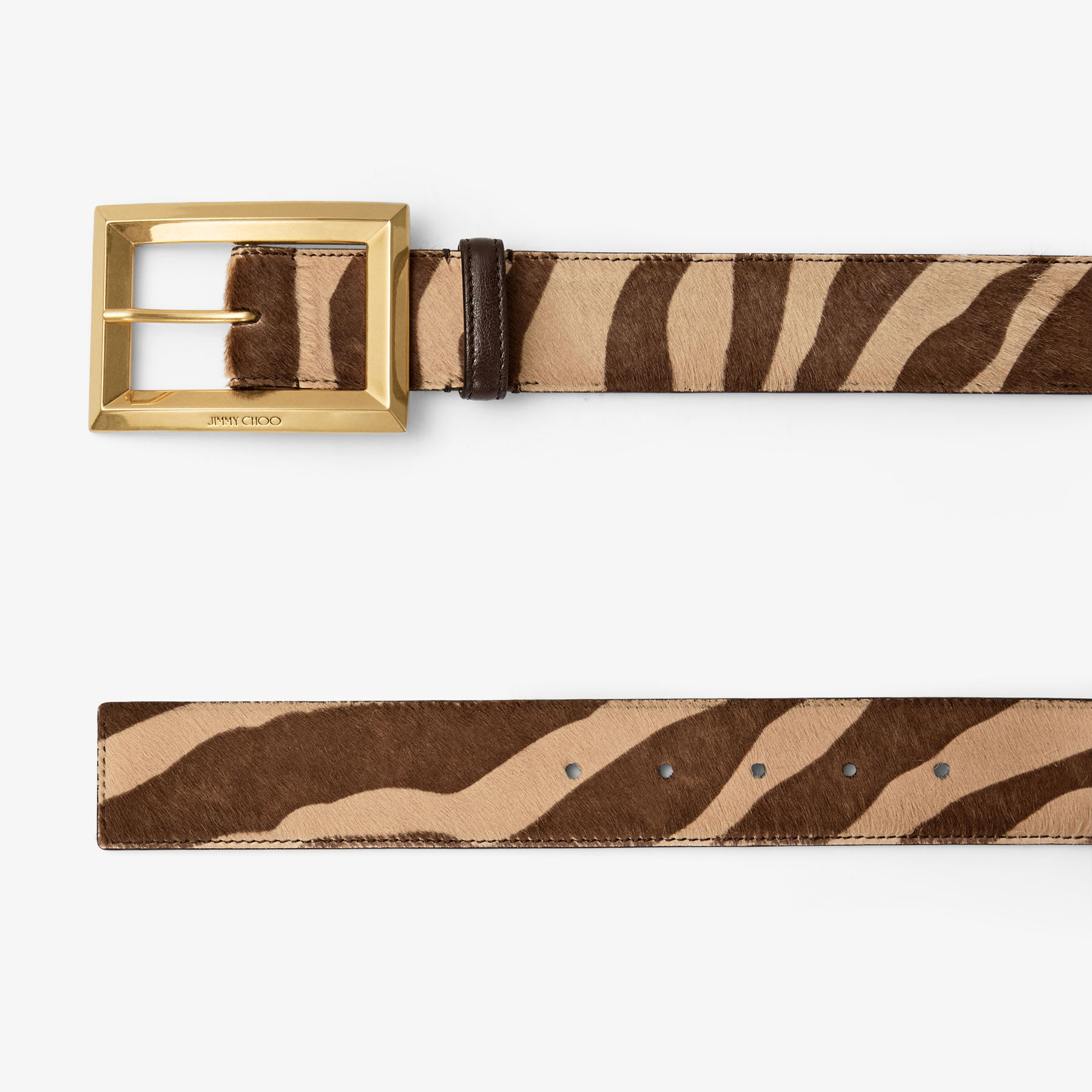 Arlie | Natural Zebra Printed Pony Belt | JIMMY CHOO display picture 2