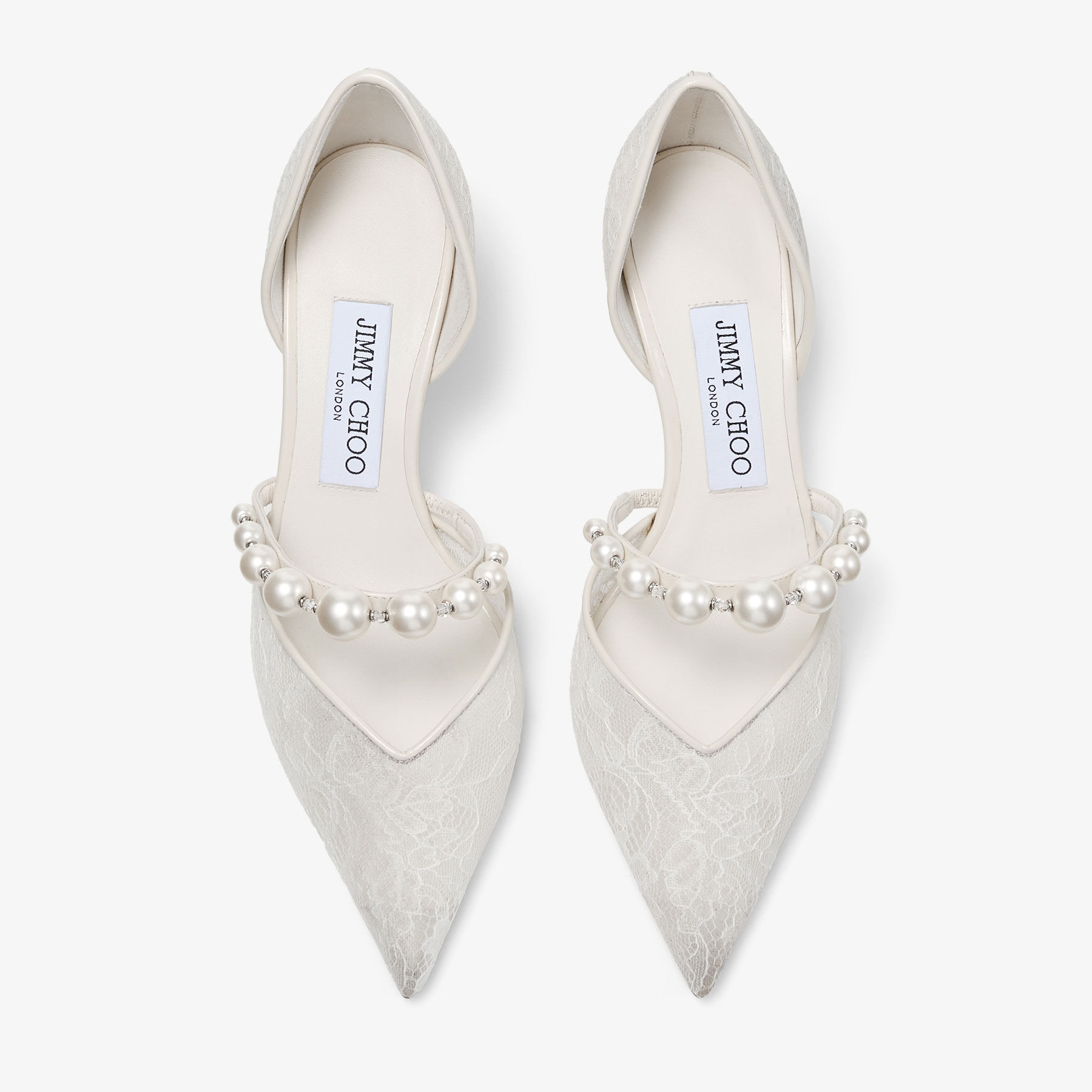 Aurelie 65 | Ivory Jimmy Choo Lace Pumps with Pearl Embellishment