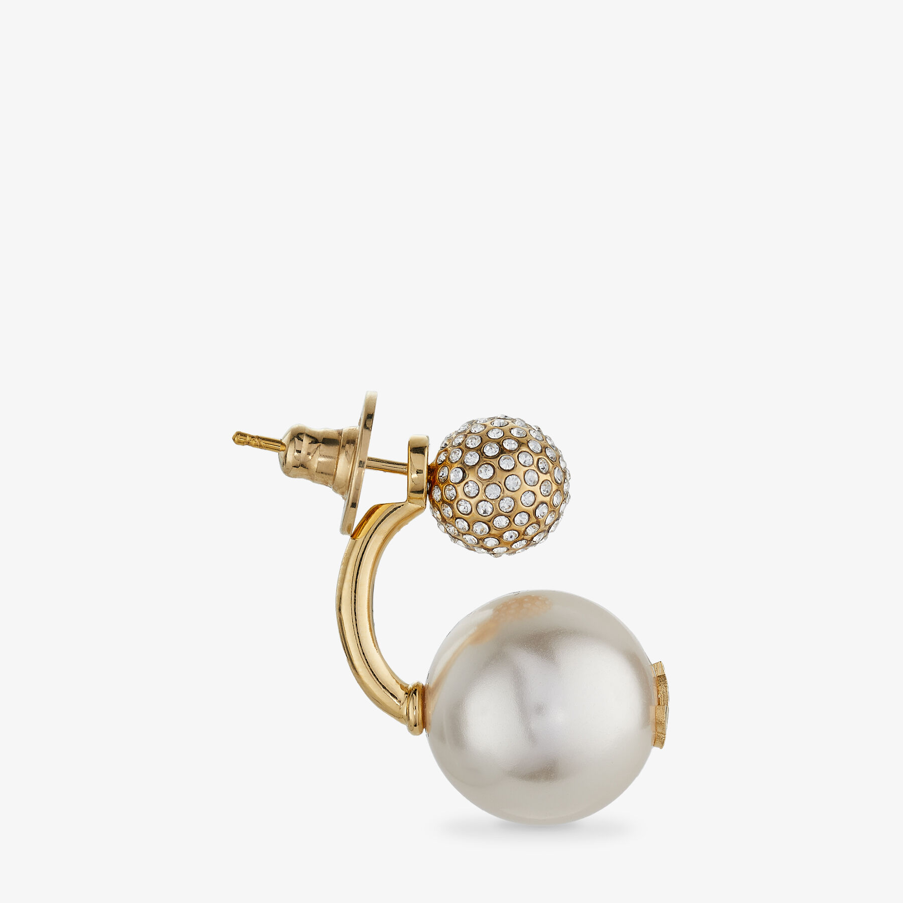 【Jimmy Choo】Auri Earring AURI EARRING | Gold-Finish Metal Pearl and Crystal Earrings