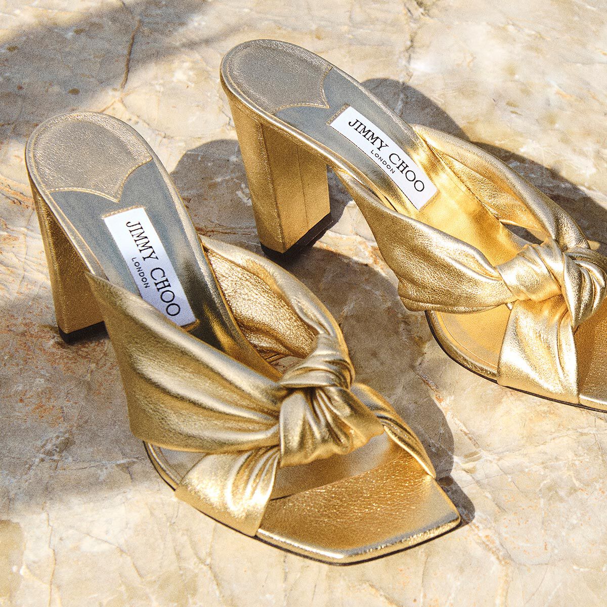 AVENUE 85 | Gold Metallic Nappa Leather Mules | Summer
