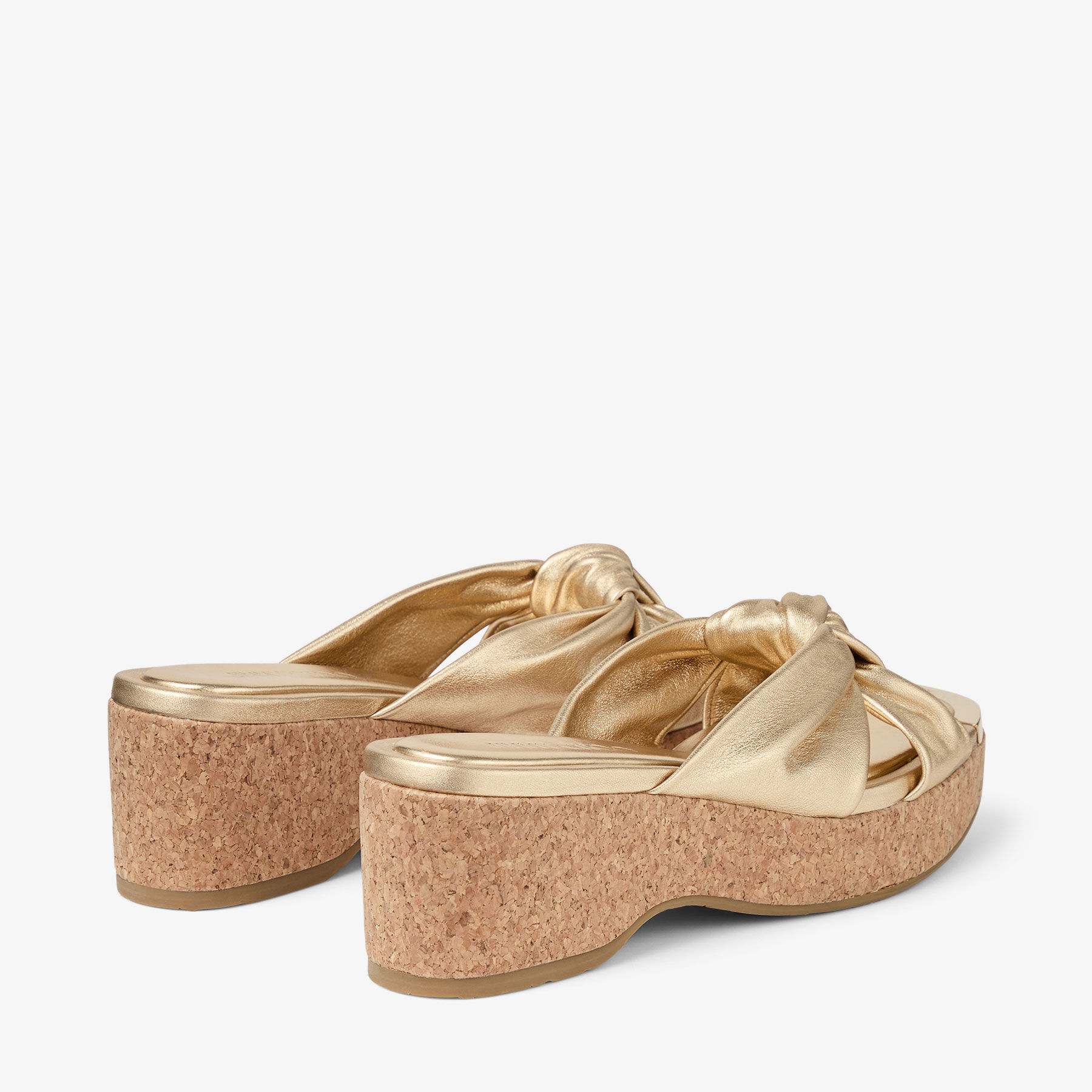 Avenue Wedge 50 | Gold Metallic Nappa Wedge Mules | JIMMY CHOO