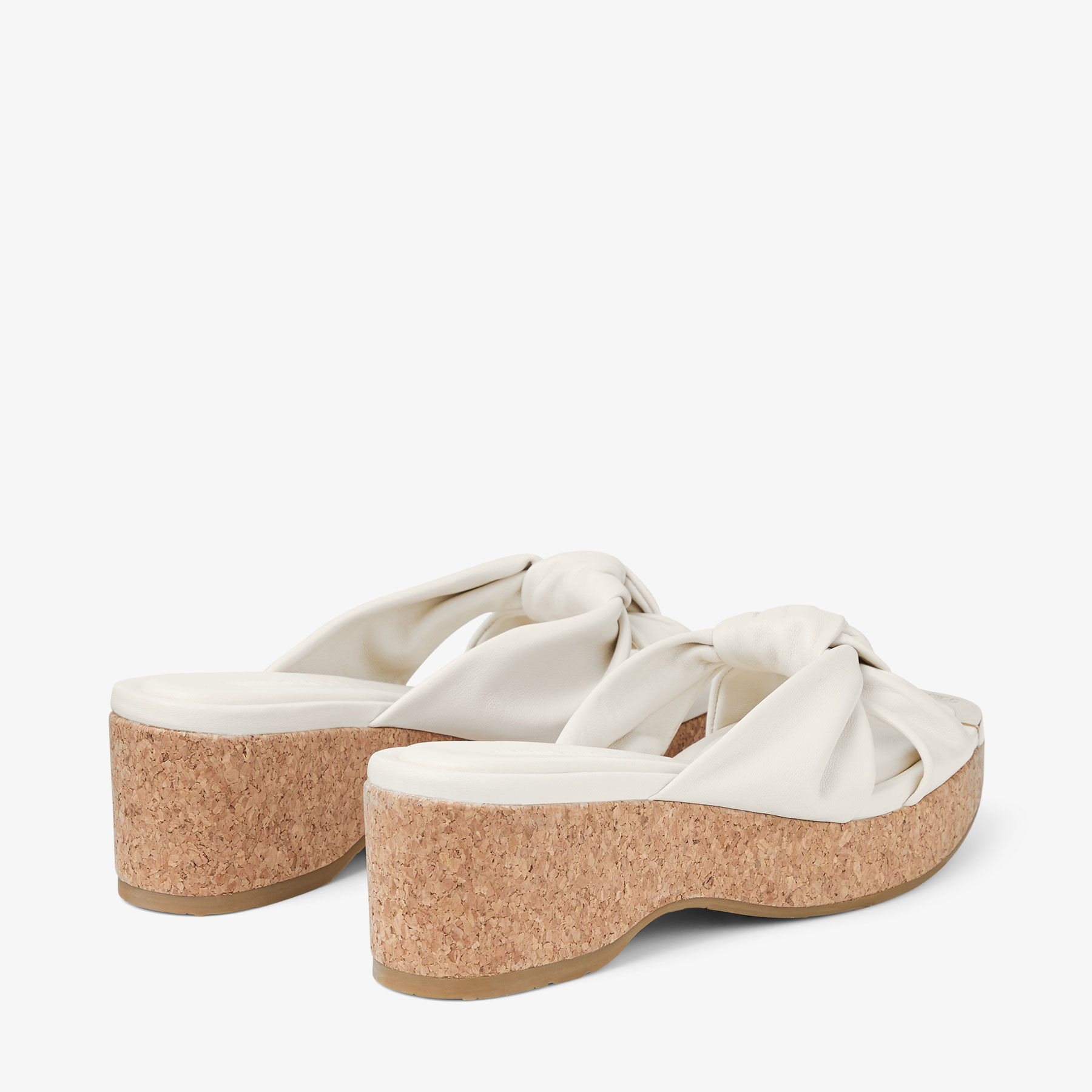 JIMMY CHOO☆ アヴェニュー ウェッジ 50 ラテ サンダル Avenue Wedge | Biscuit Nappa Leather Wedge Mules | JIMMY CHOO
